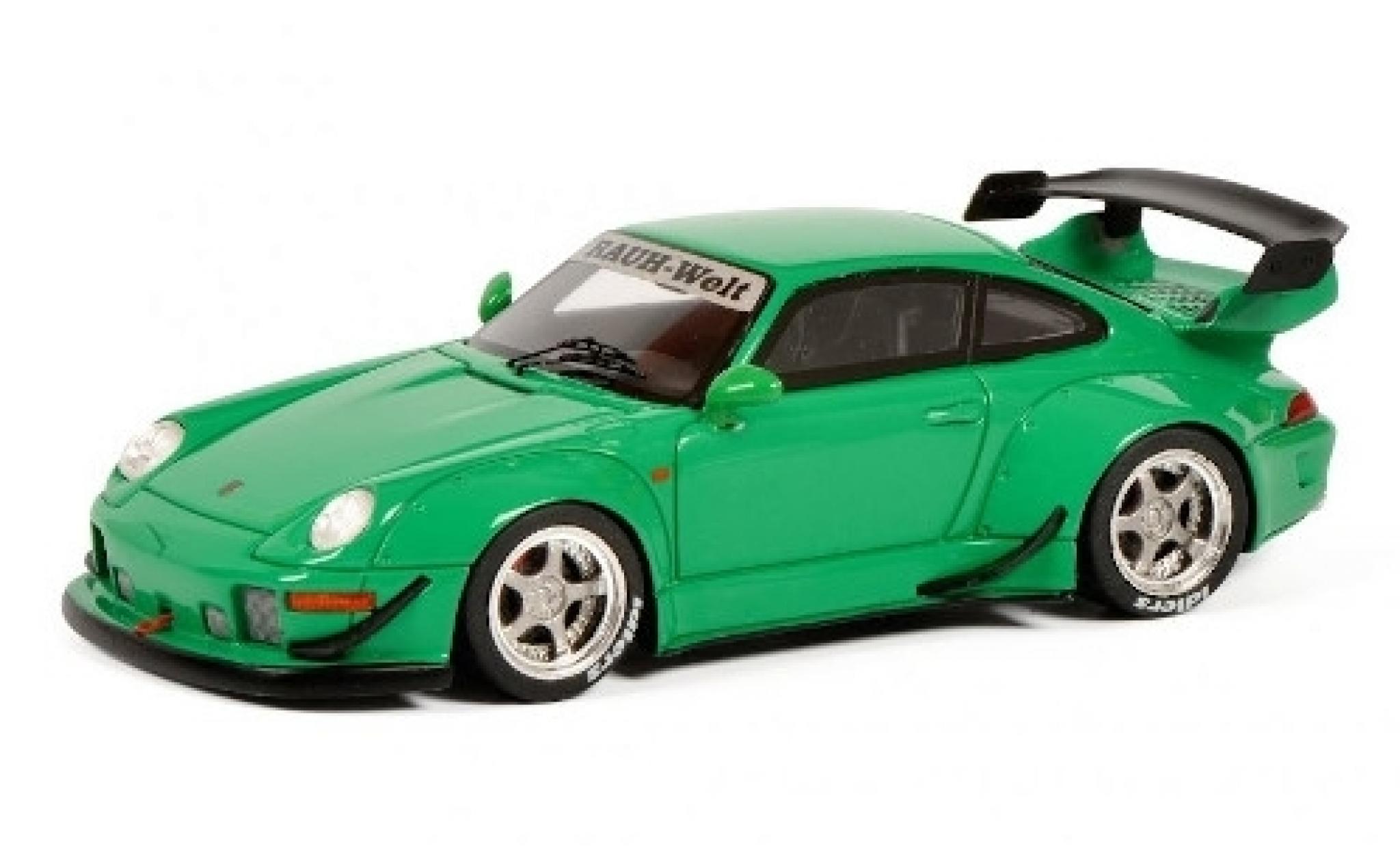 Porsche 993 RWB 1/43 Schuco 911 () RAUH-Welt RWB groen modelauto