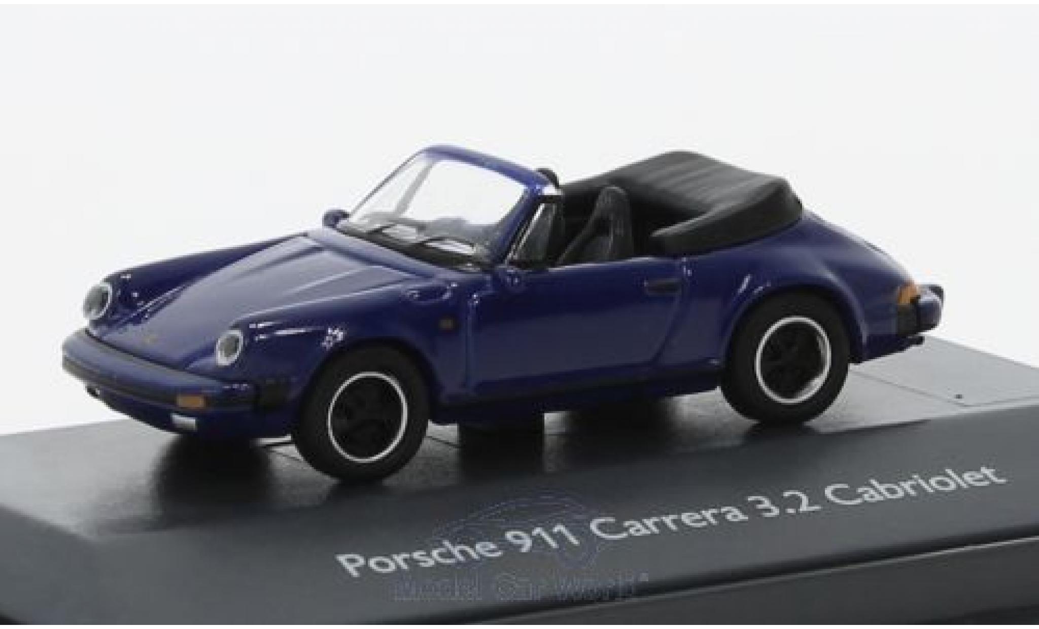 Porsche 911 SC 1/87 Schuco Carrera 3.2 Cabriolet blauw modelauto