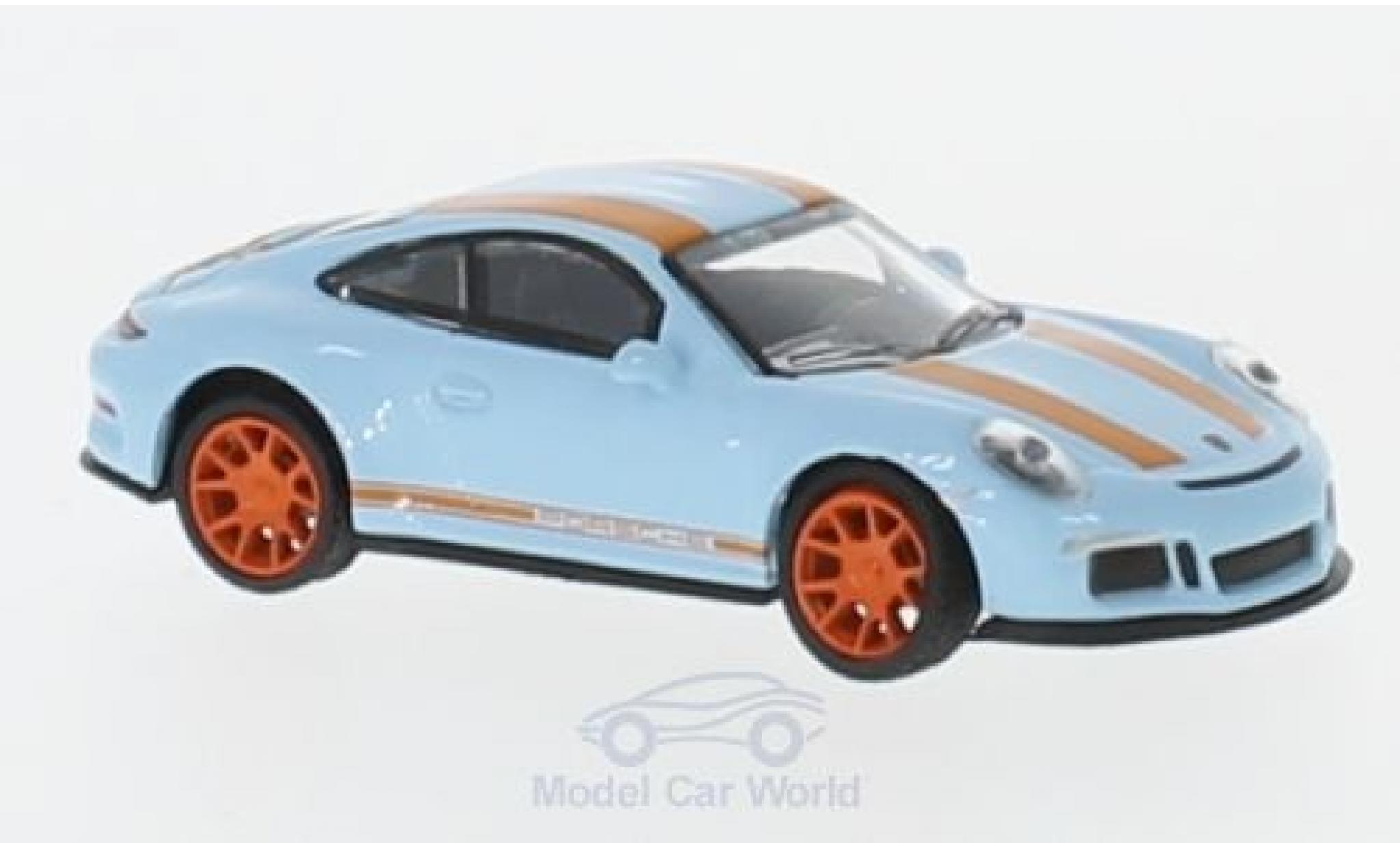 Porsche 911 SC 1/87 Schuco R blauw/oranje modelauto