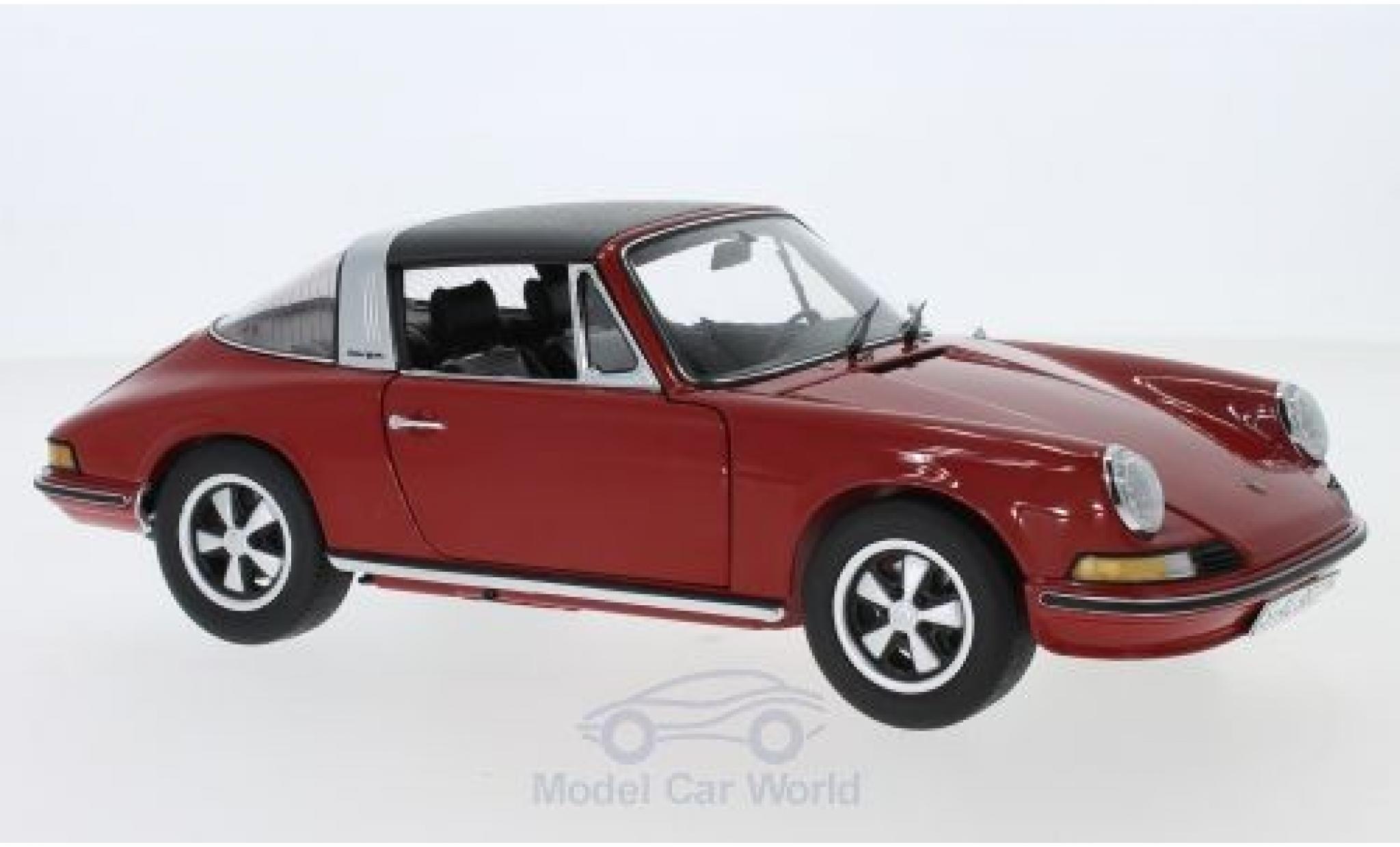 Porsche 911 1/18 Schuco S Targa rood 1973 modelauto