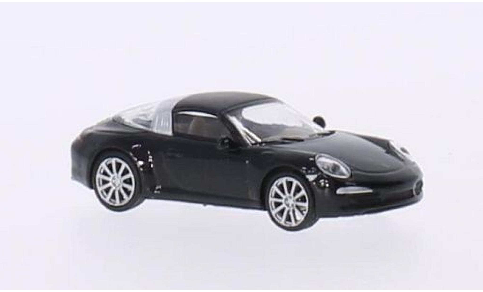 Porsche 991 Targa 1/87 Schuco 911 Targa 4S () metallic zwart modelauto