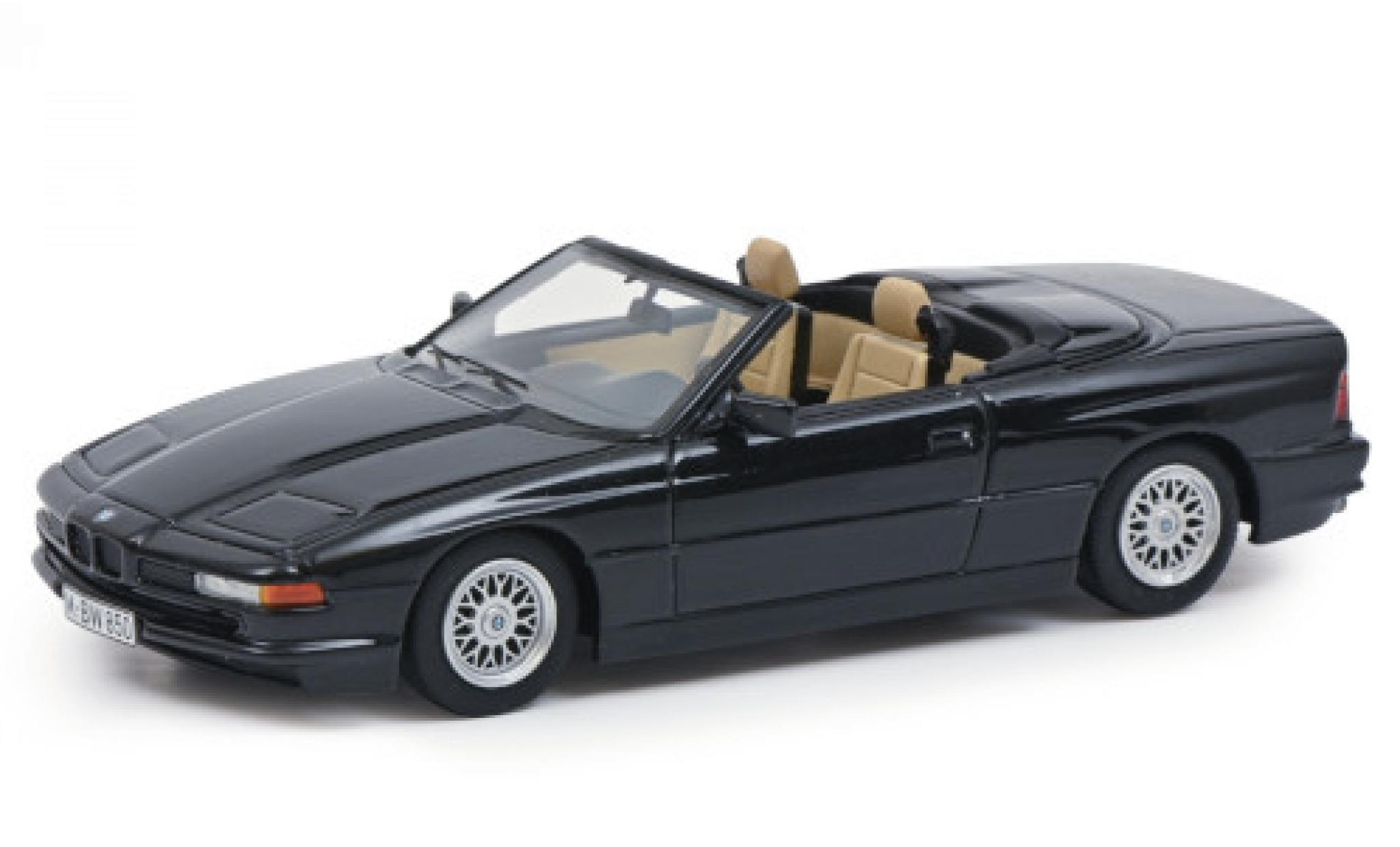 Bmw 850 1/43 Schuco Ci Cabriolet metallic zwart modelauto