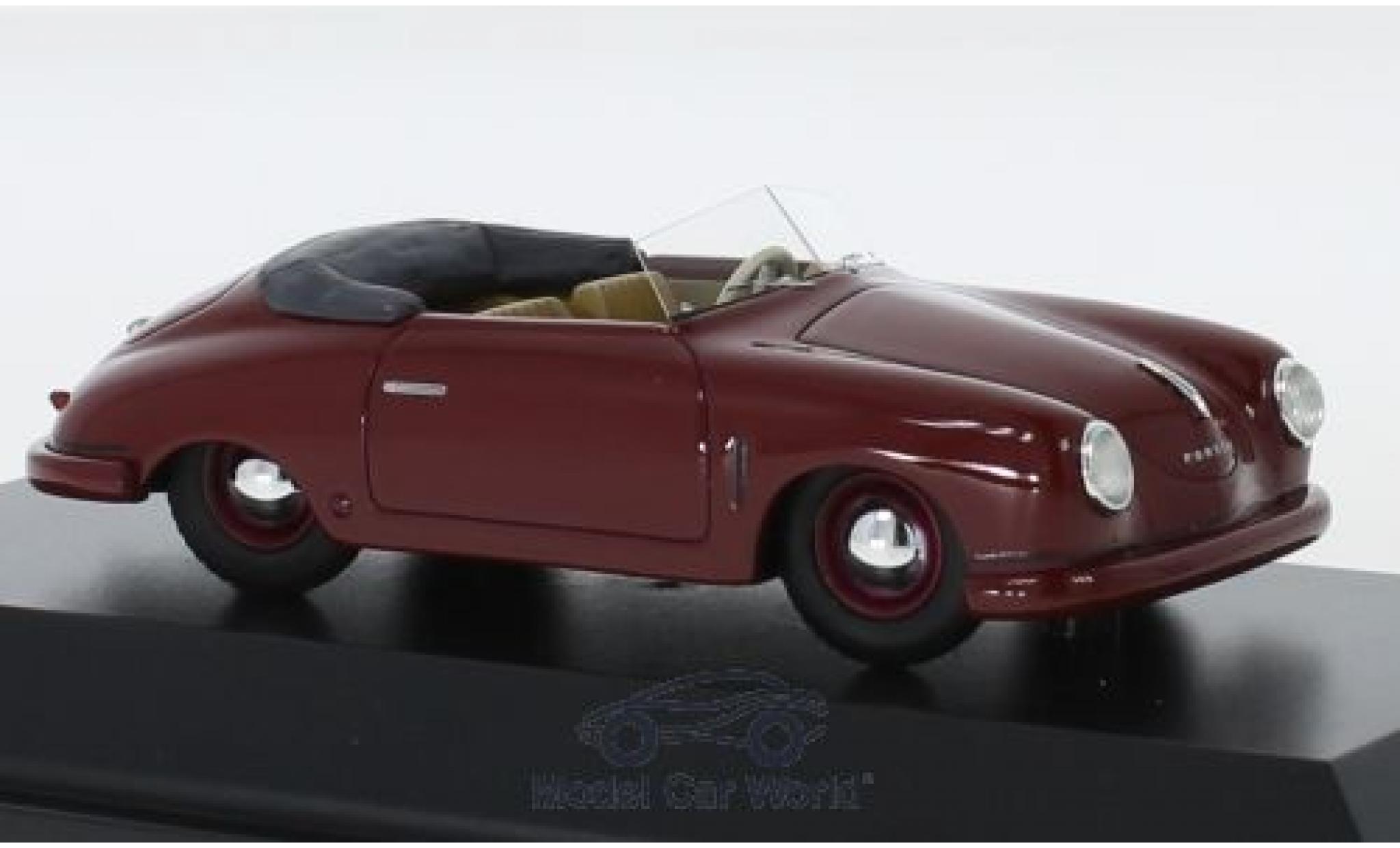 Porsche 356 1/43 Schuco Gm&uuml;nd Cabriolet rood 1948 modelauto