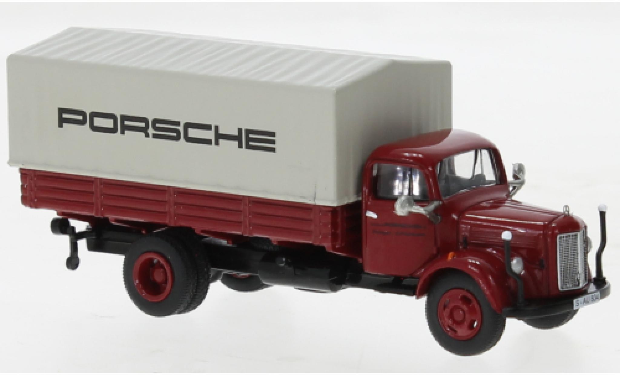 Mercedes L3500 1/87 Schuco plateforme Porsche modelauto