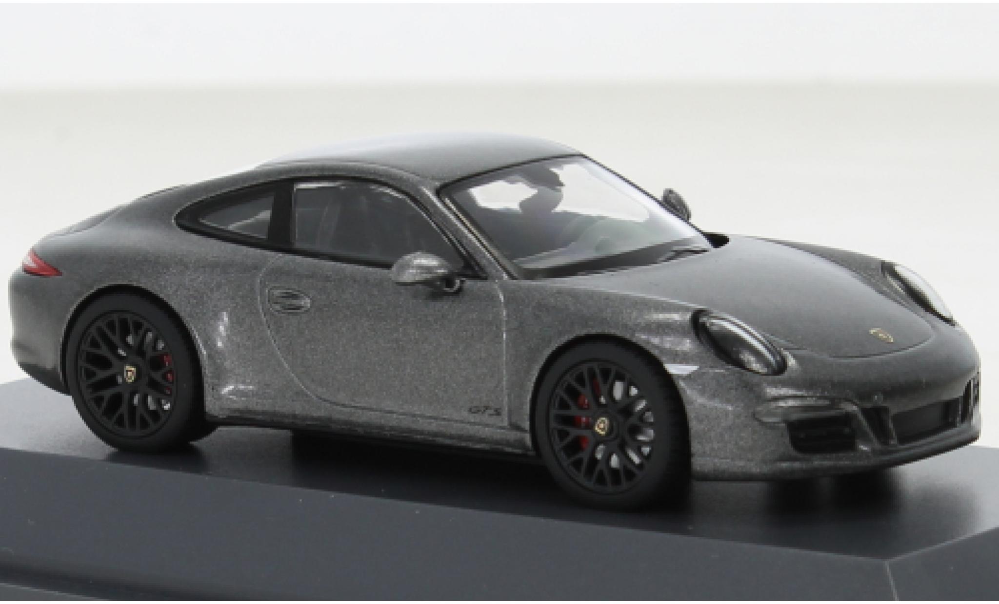 Porsche 991 GTS 1/43 Schuco 911 (.1) Carrera metallic grijs 2012 modelauto