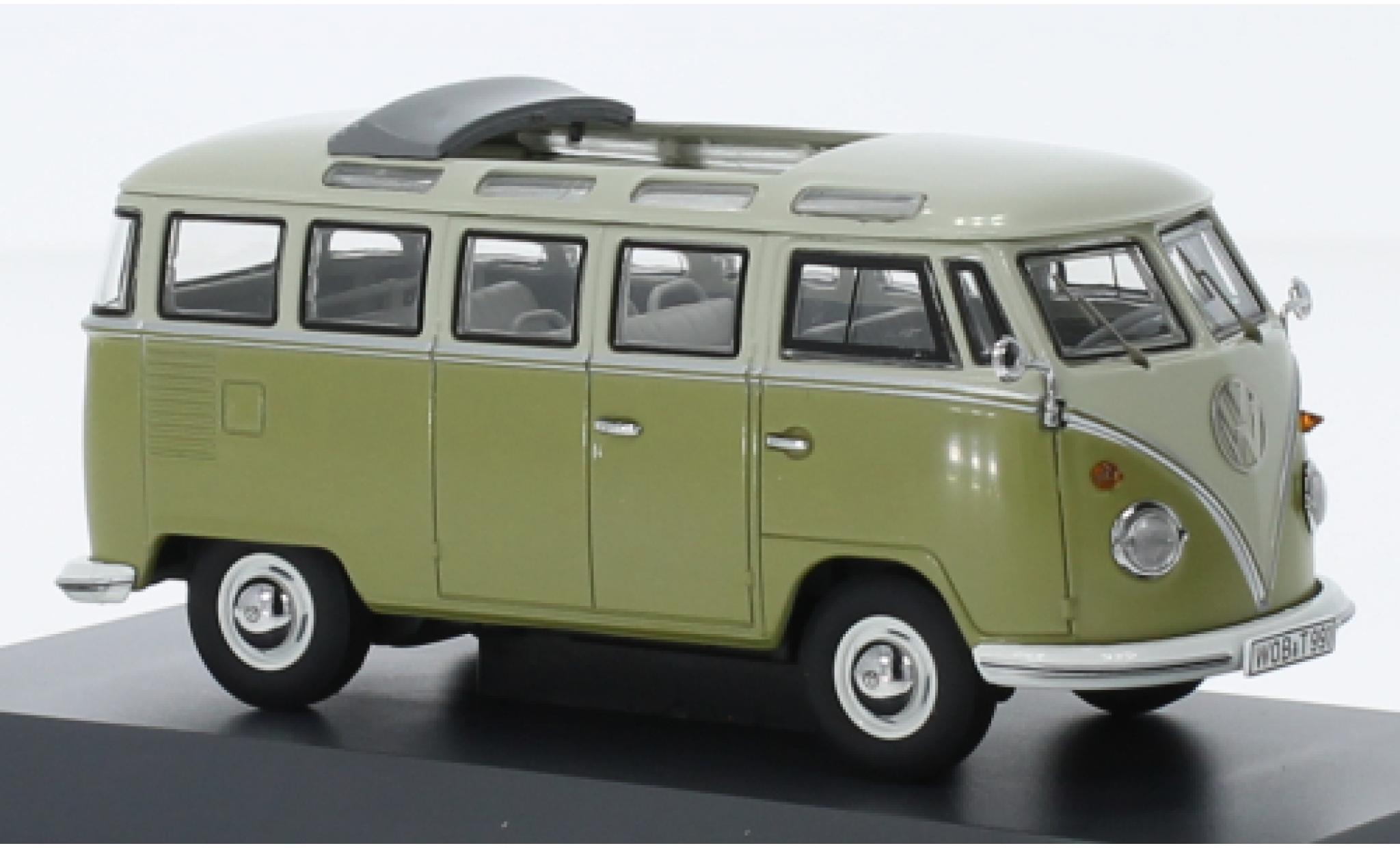 Volkswagen T1 1/43 Schuco Samba la chaux/grijs clair 1952 modelauto