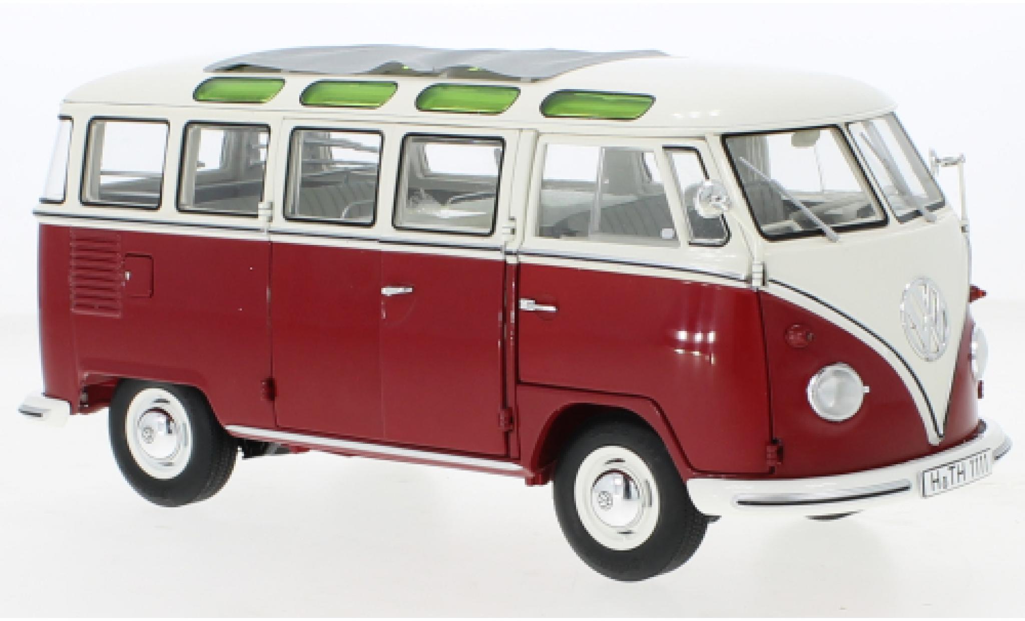 Volkswagen T1 1/18 Schuco b Samba rood/wit modelauto