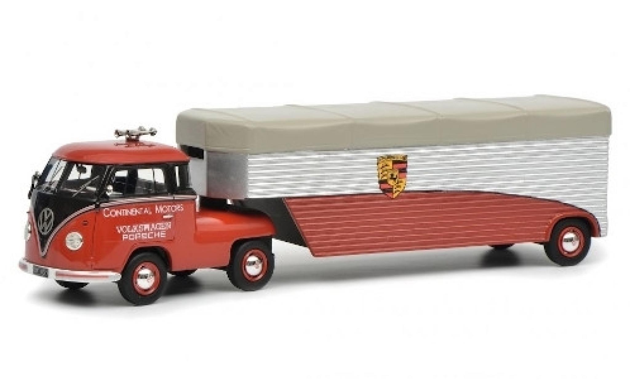 Volkswagen T1 1/64 Schuco Renntransporter rood/zwart Continental Motors modelauto