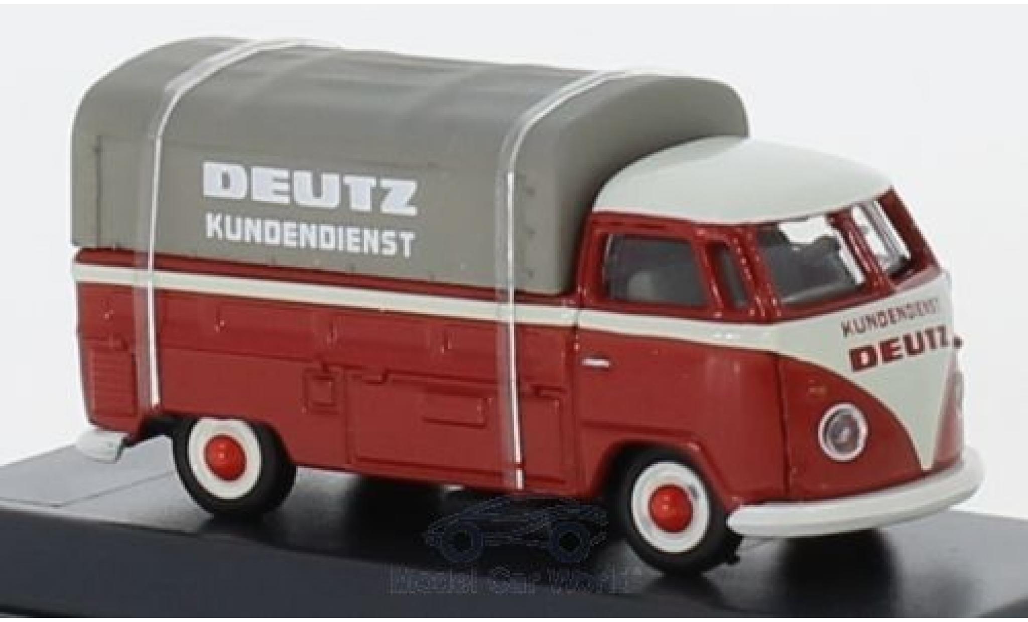 Volkswagen T1 1/87 Schuco b Pritsche Deutz Kundendienst mit Plane modelauto