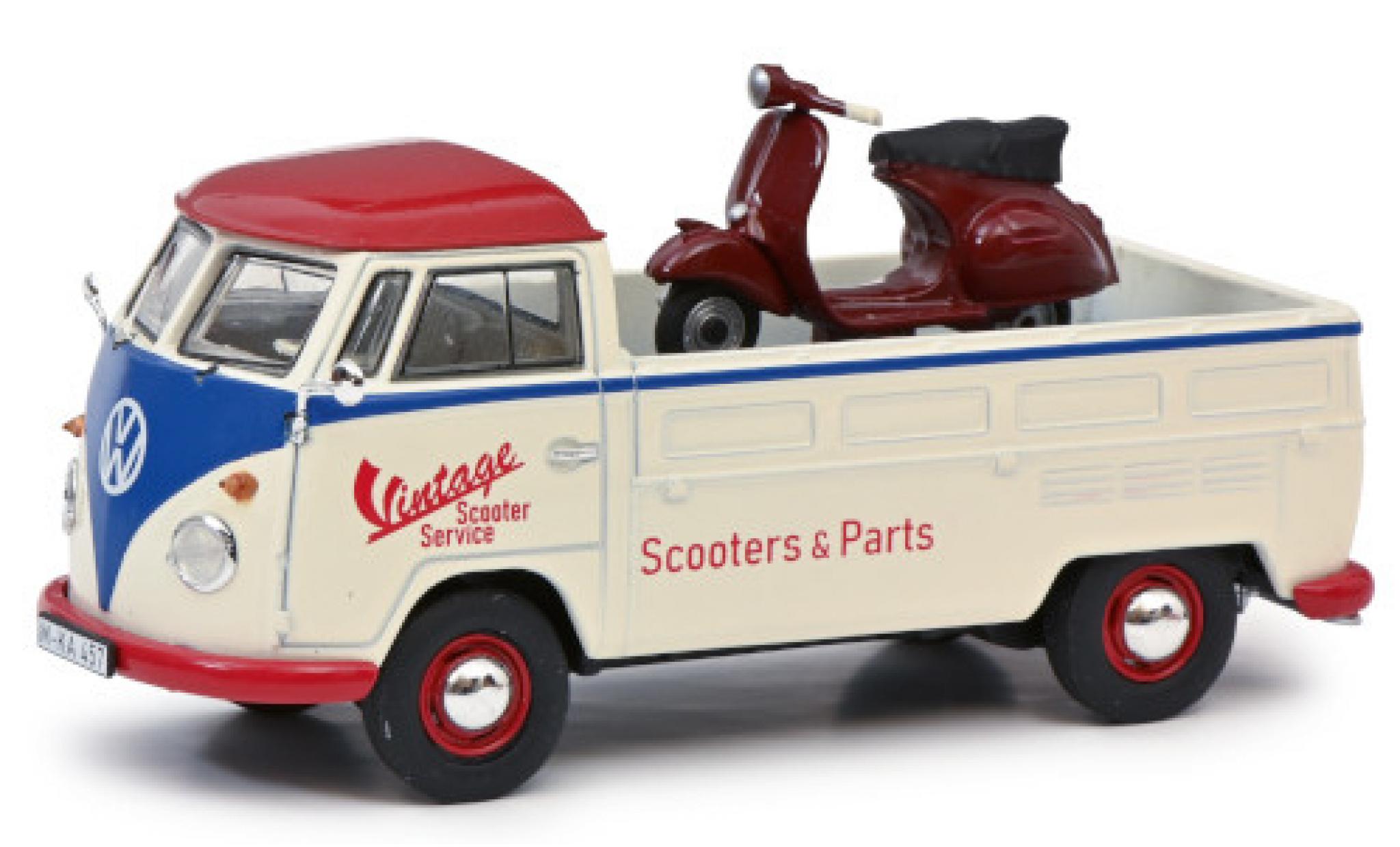 Volkswagen T1 1/43 Schuco b Pritsche Scooters & Parts avec scooter GS modelauto