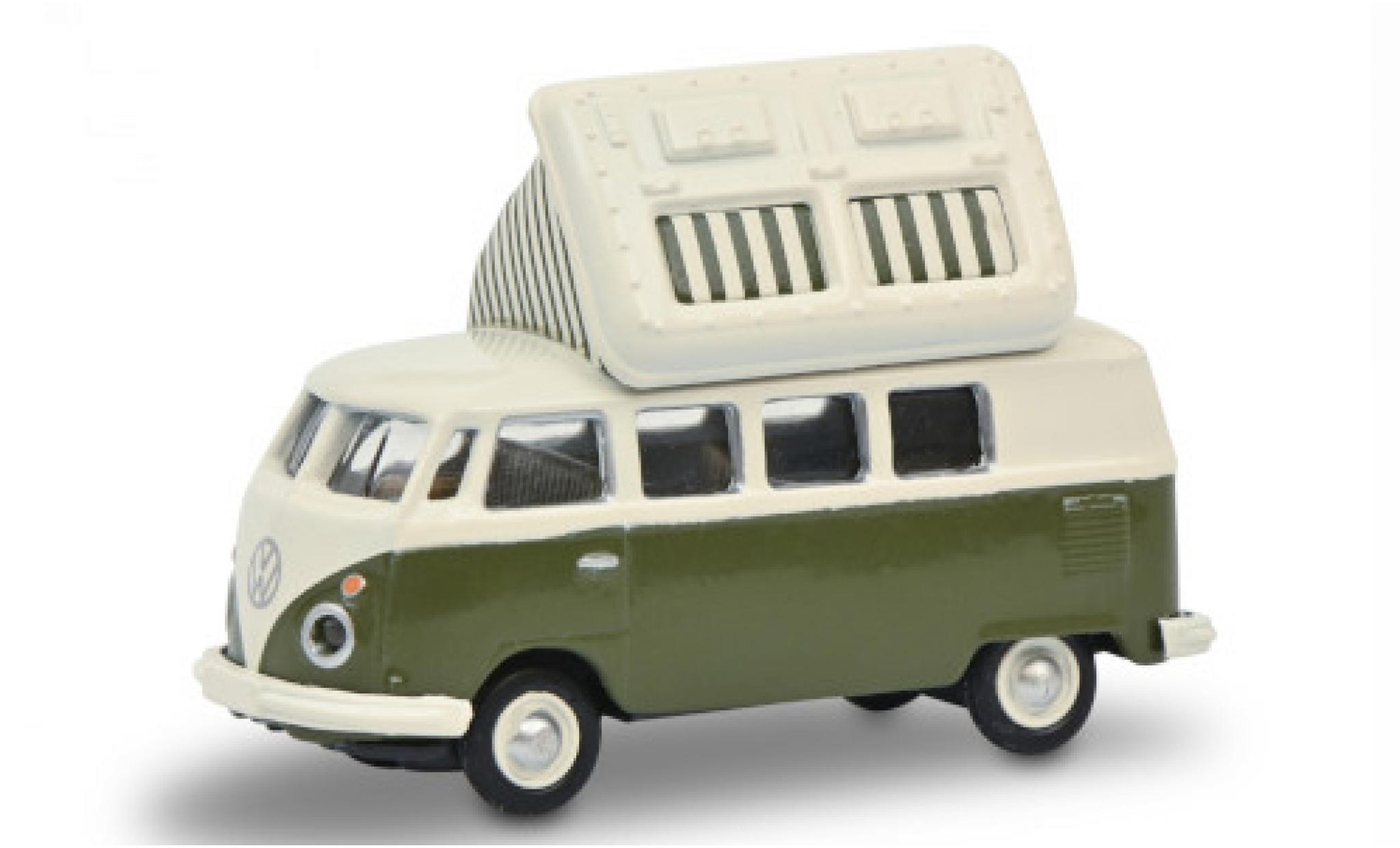 Volkswagen T1 1/87 Schuco c Camper groen/wit modelauto