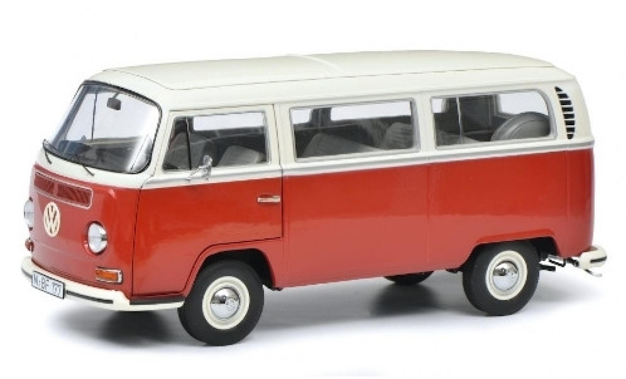 Volkswagen T2 1/18 Schuco a Bus L rood/wit modelauto