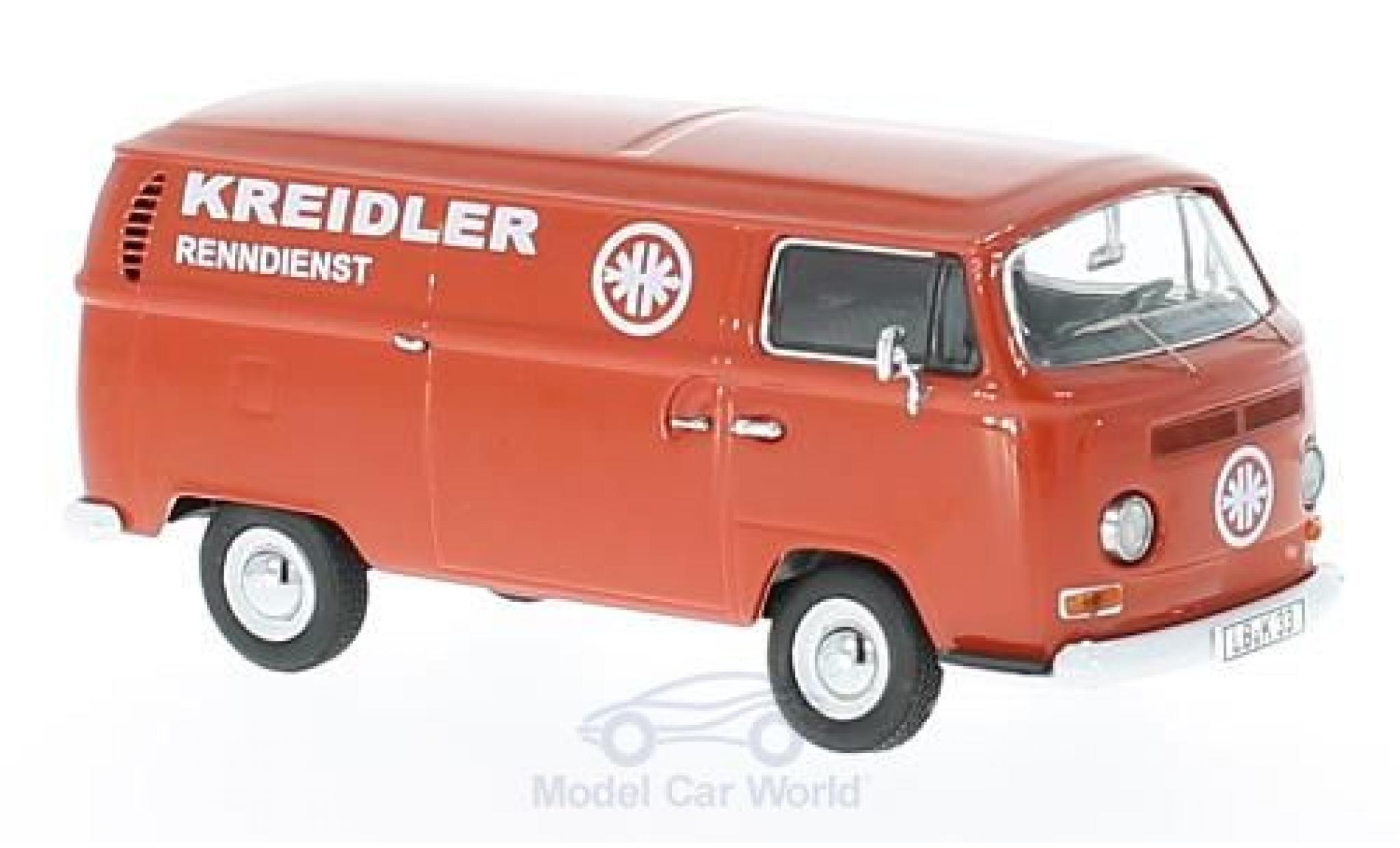 Volkswagen T2 A 1/43 Schuco a Kreidler Renndienst Bestelwagen mit Anh&auml;nger und Kreidler Florett modelauto