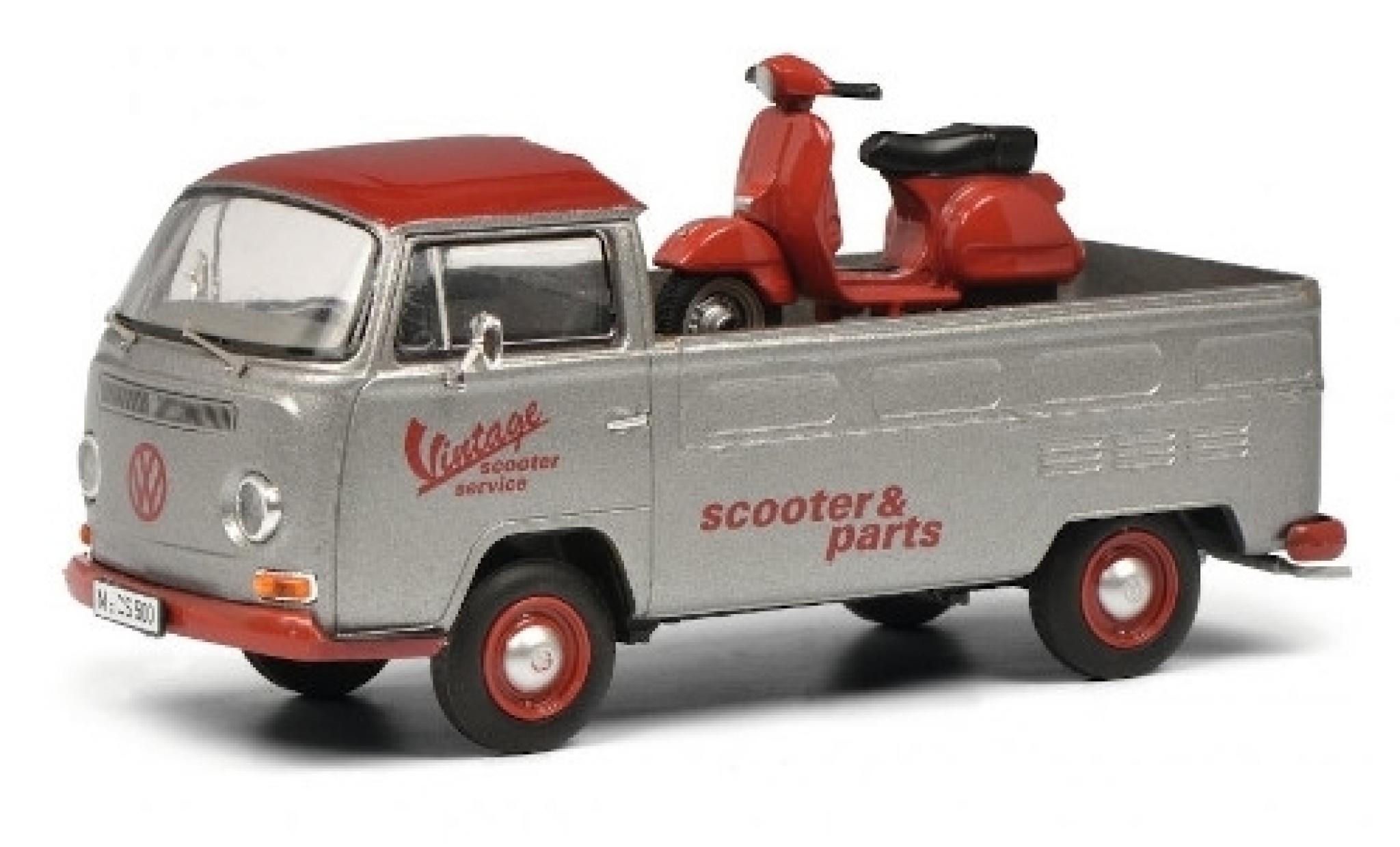 Volkswagen T2 1/43 Schuco a Pritsche Vintage Scooter Service avec charge Vespa PX modelauto