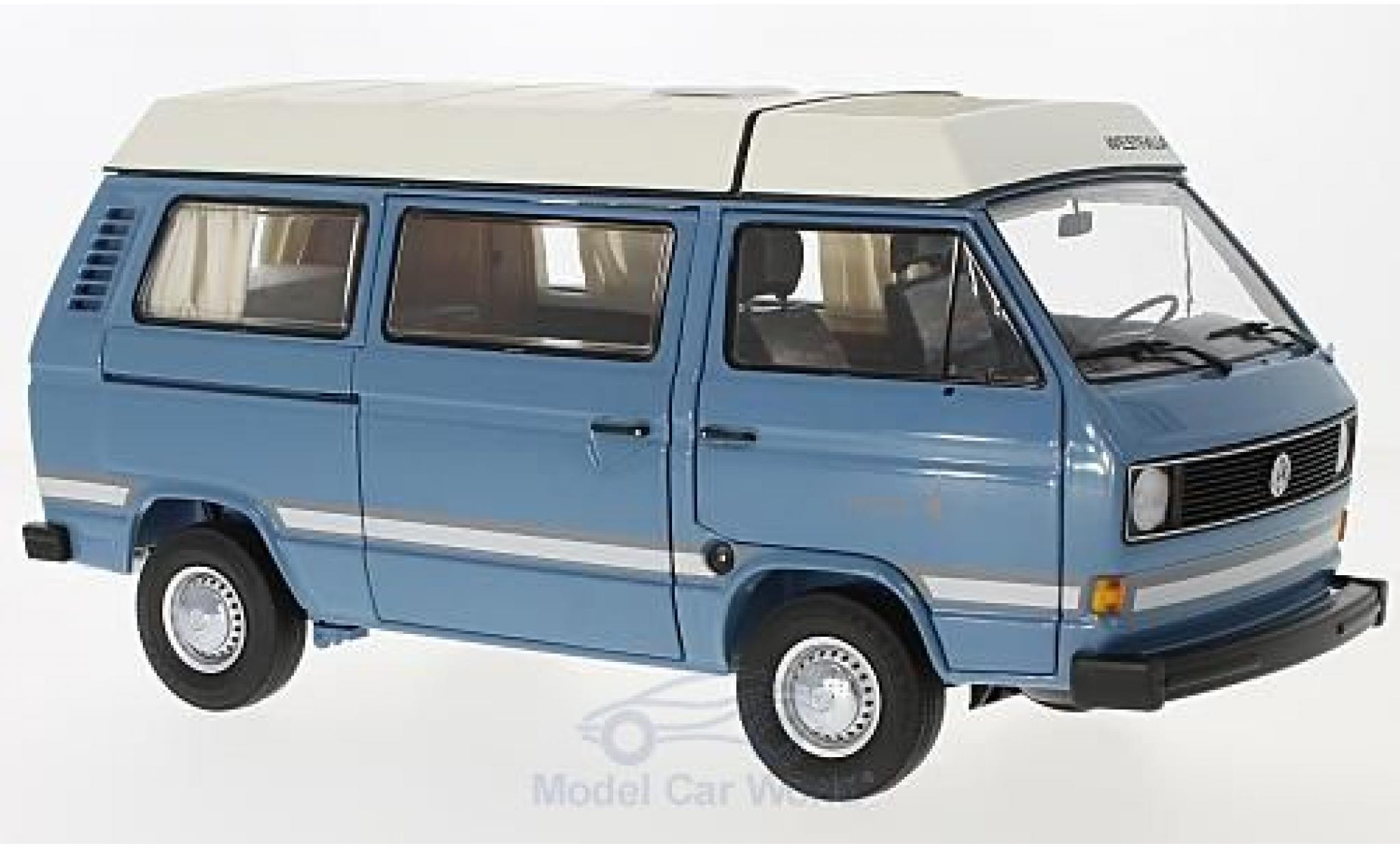 Volkswagen T3 B 1/18 Schuco a Westfalia Joker blauw mit Faltdach modelauto