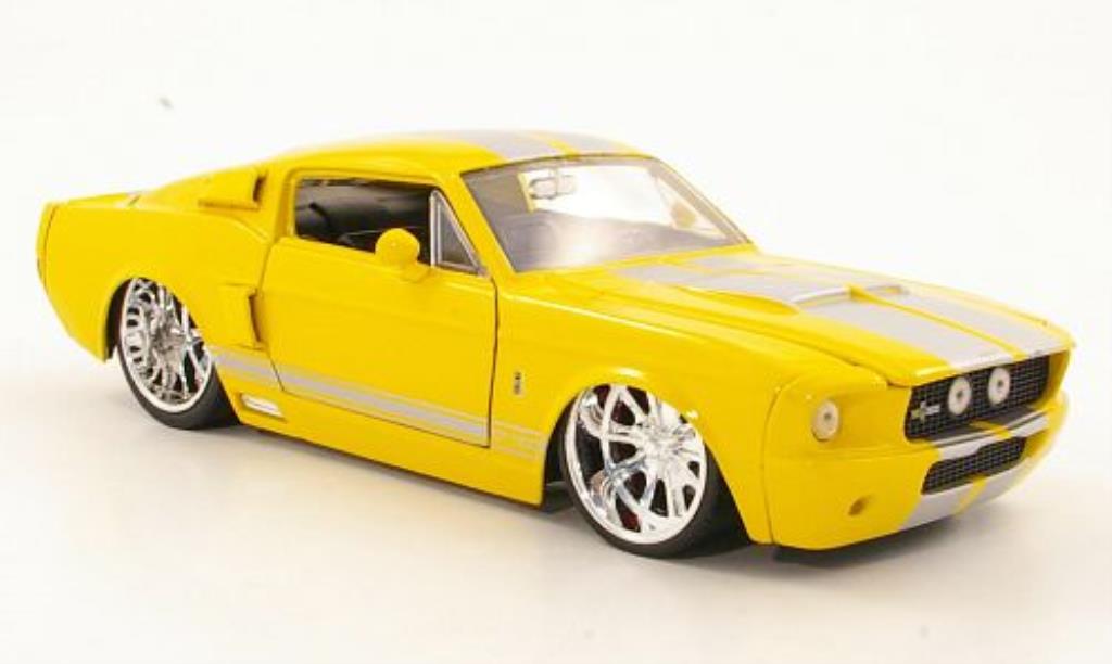 Shelby GT 500 1/24 Jada Toys geel/grijs 1967 modelauto