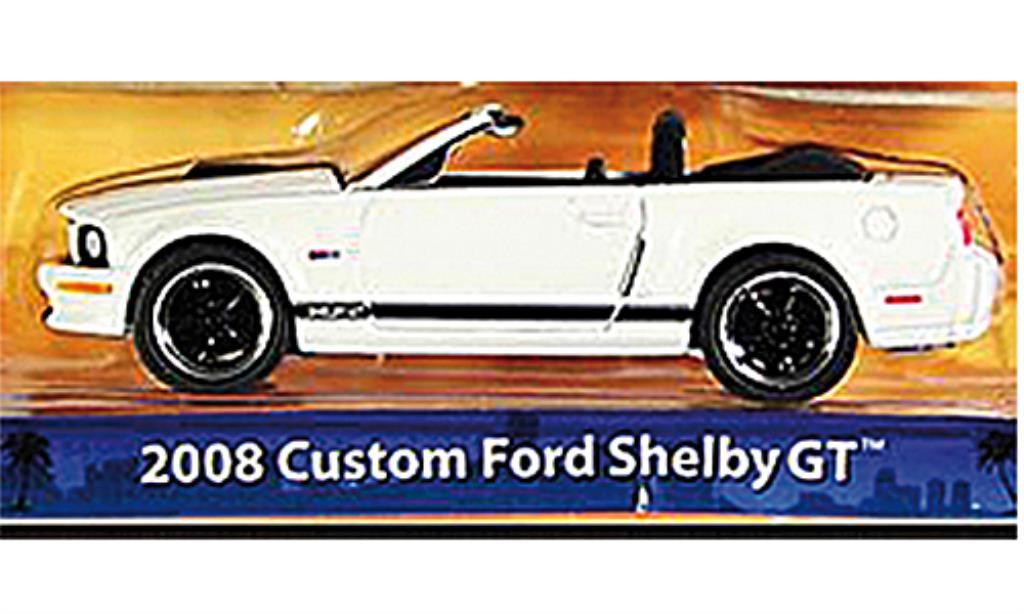Shelby GT 1/64 Greenlight Cabriolet wit/matt-zwart 2008 modelauto