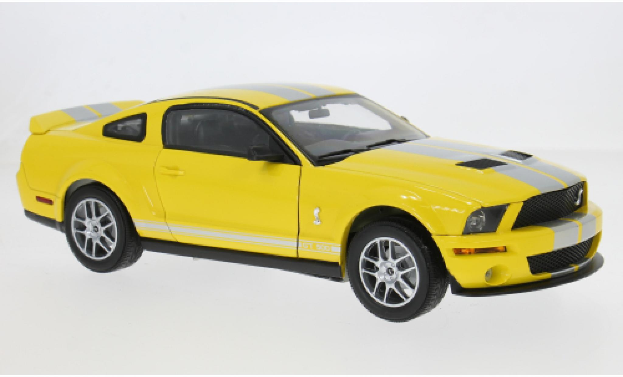 Shelby GT 1/18 Shelby Collectibles 500 geel 2007 1:18 modelauto
