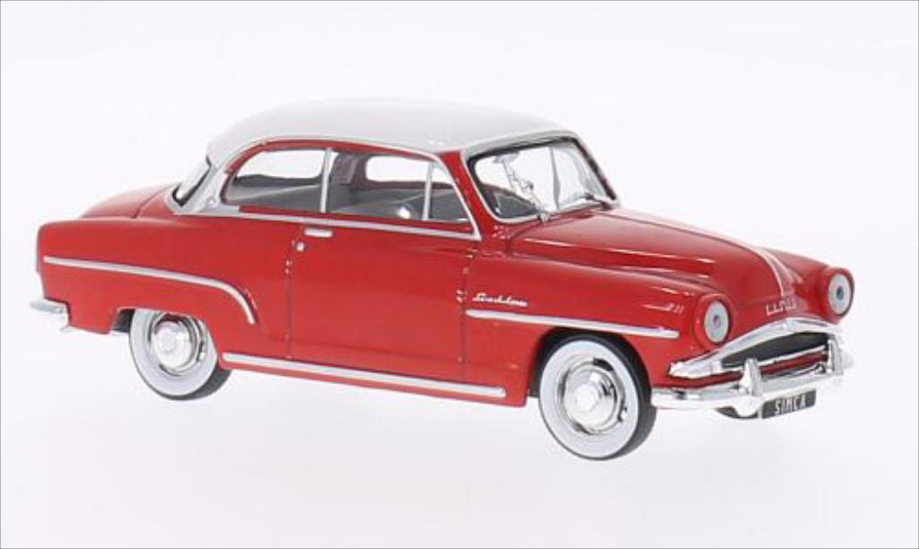 Simca Aronde 1/43 WhiteBox Grand Large rood/wit 1953 modelauto