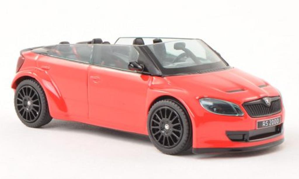 Skoda Fabia 1/43 Abrex 2000 Concept Car rood mit zwarten Felgen modelauto