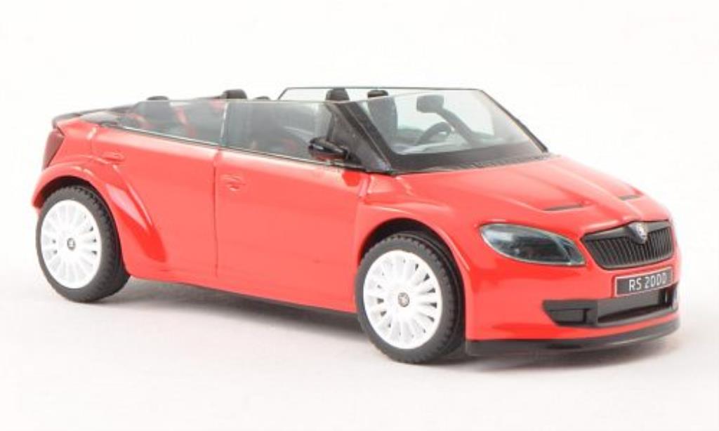 Skoda Fabia 1/43 Abrex 2000 Concept Car rood mit witen Felgen modelauto