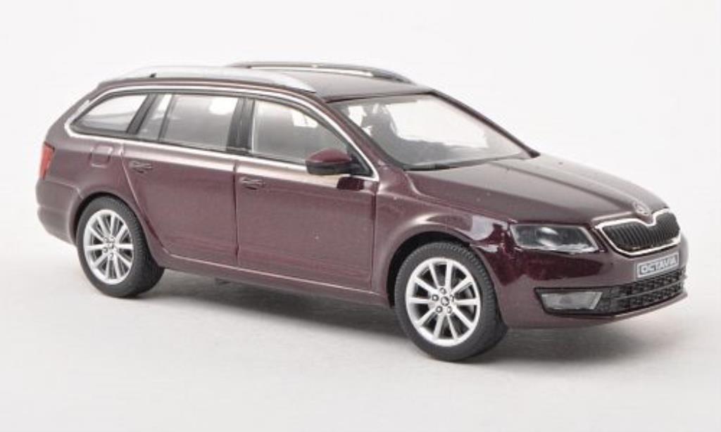 Skoda Octavia 1/43 Abrex III Combi rood 2013 modelauto