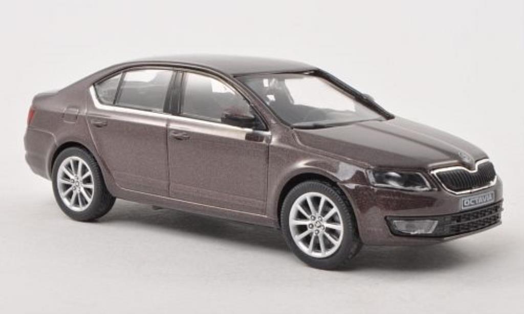 Skoda Octavia 1/43 Abrex III bruin 2013 modelauto