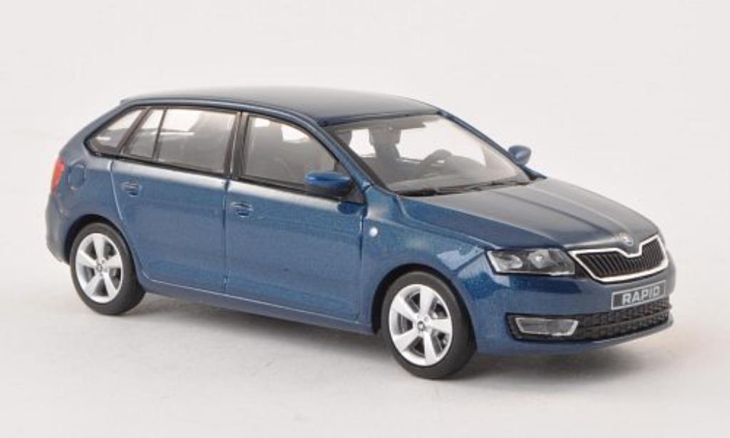 Skoda Rapid 1/43 Abrex Spaceback blauw 2013 modelauto