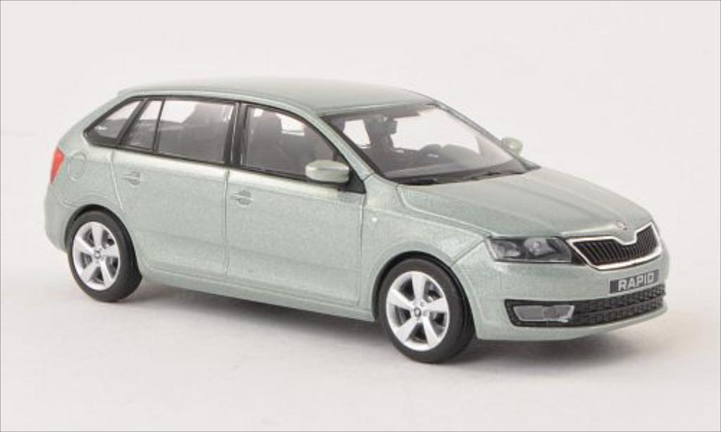 Skoda Rapid 1/43 Abrex Spaceback metallic grun 2013 modelauto
