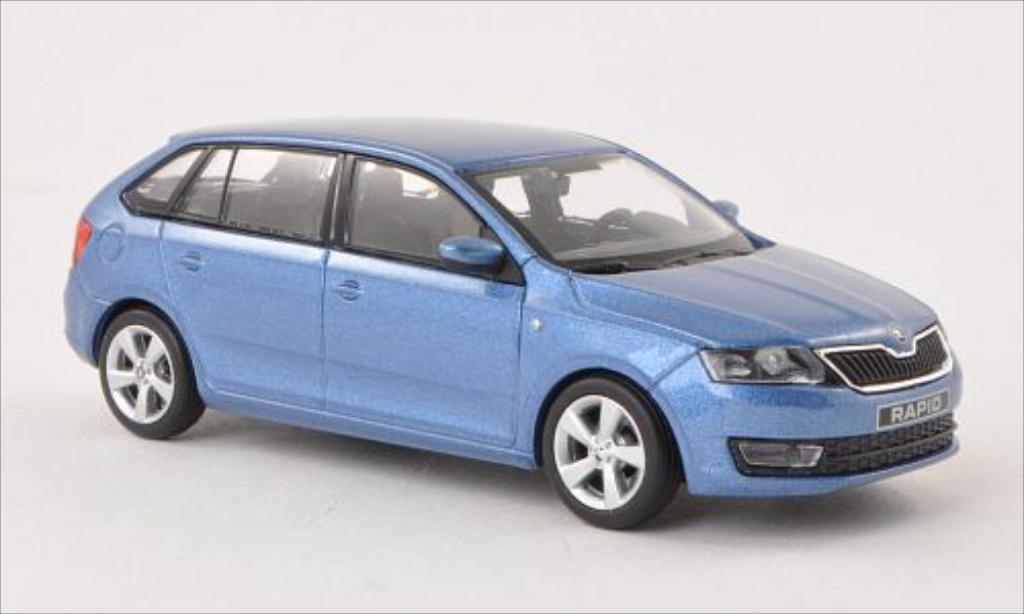 Skoda Rapid 1/43 Abrex Spaceback metallic blauw 2013 modelauto