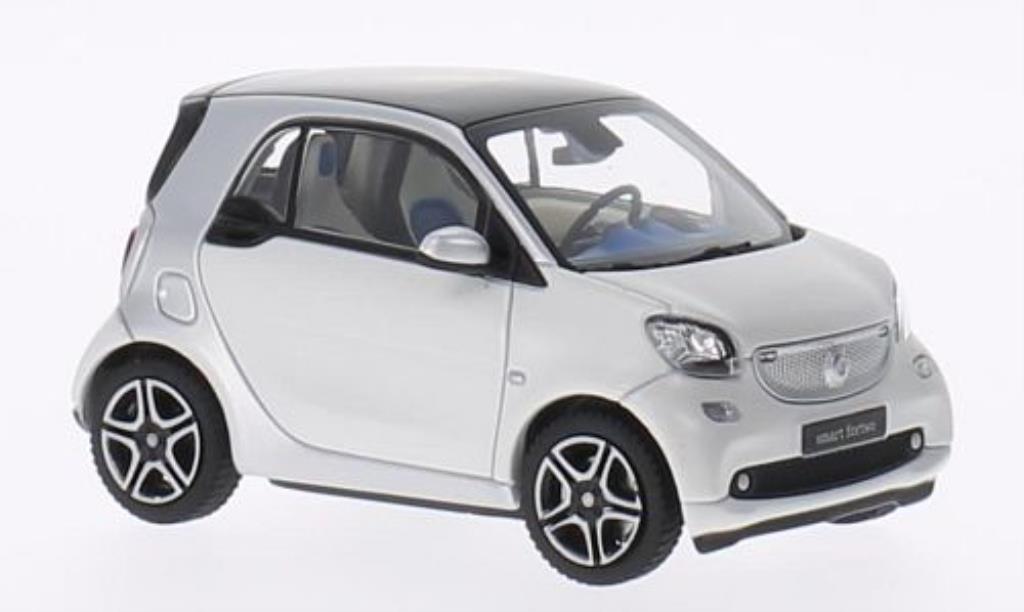 Smart ForTwo coupe 1/43 Norev Fortwo coupe grijs/wit 2014 modelauto