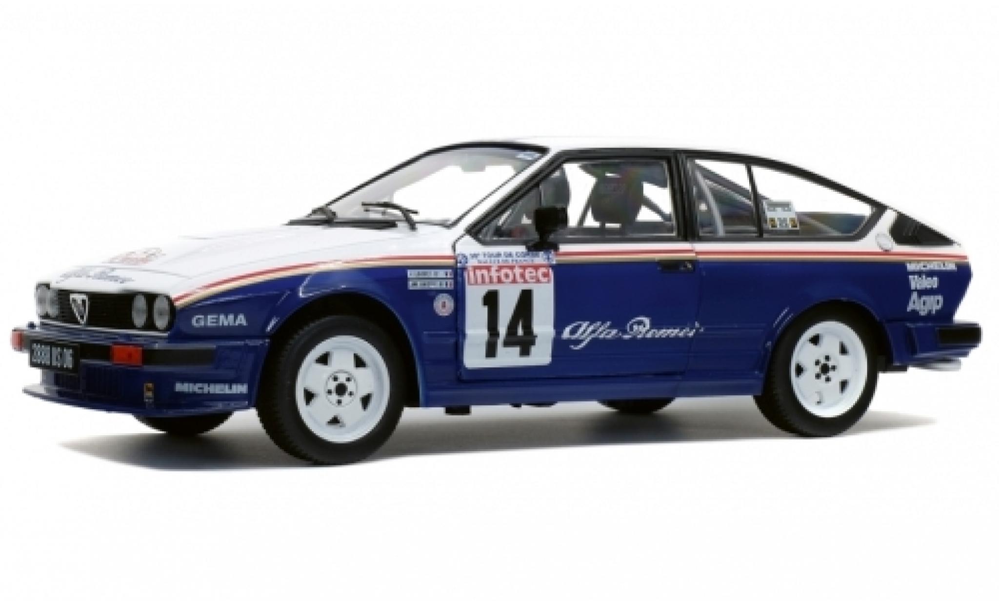 Alfa Romeo GT 1/18 Solido V6 No.14 Rothmans Rallye WM Tour de Corse 1986 mit Decals Y.Loubet/J-M.Andrie modelauto