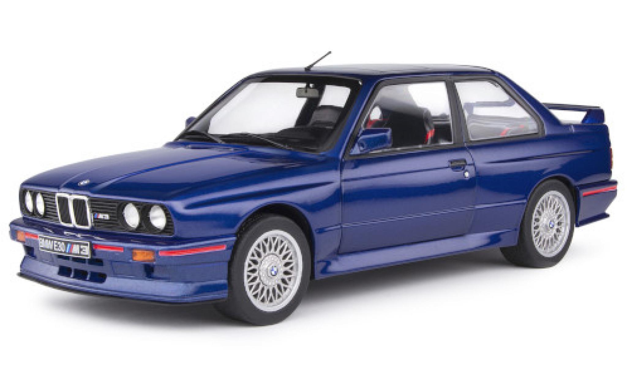 Bmw M3 1/18 Solido (E30) metallic blauw/Dekor 1990 y compris les Decals modelauto