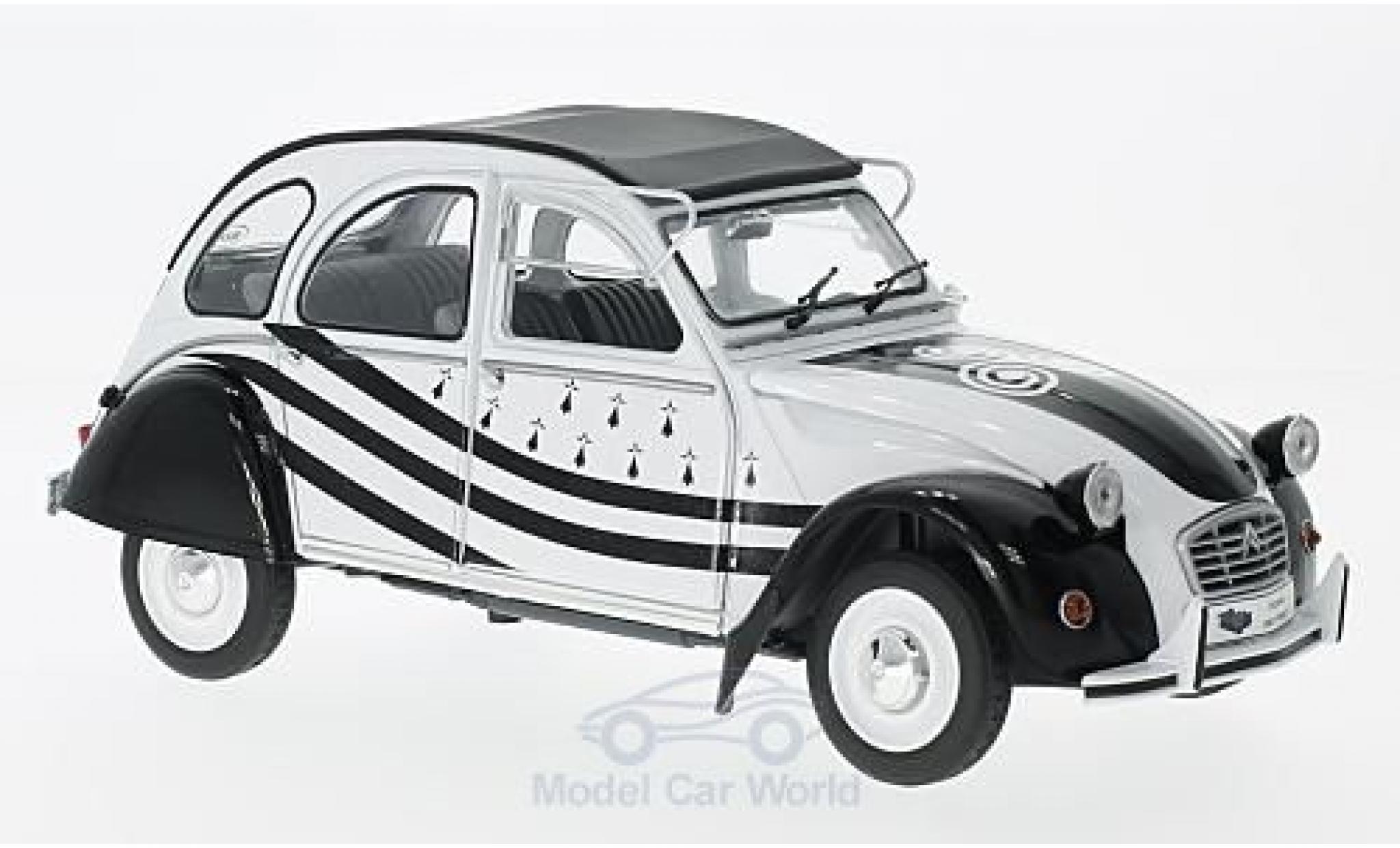 Citroen 2CV 1/18 Solido 6 wit/zwart 1978 modelauto