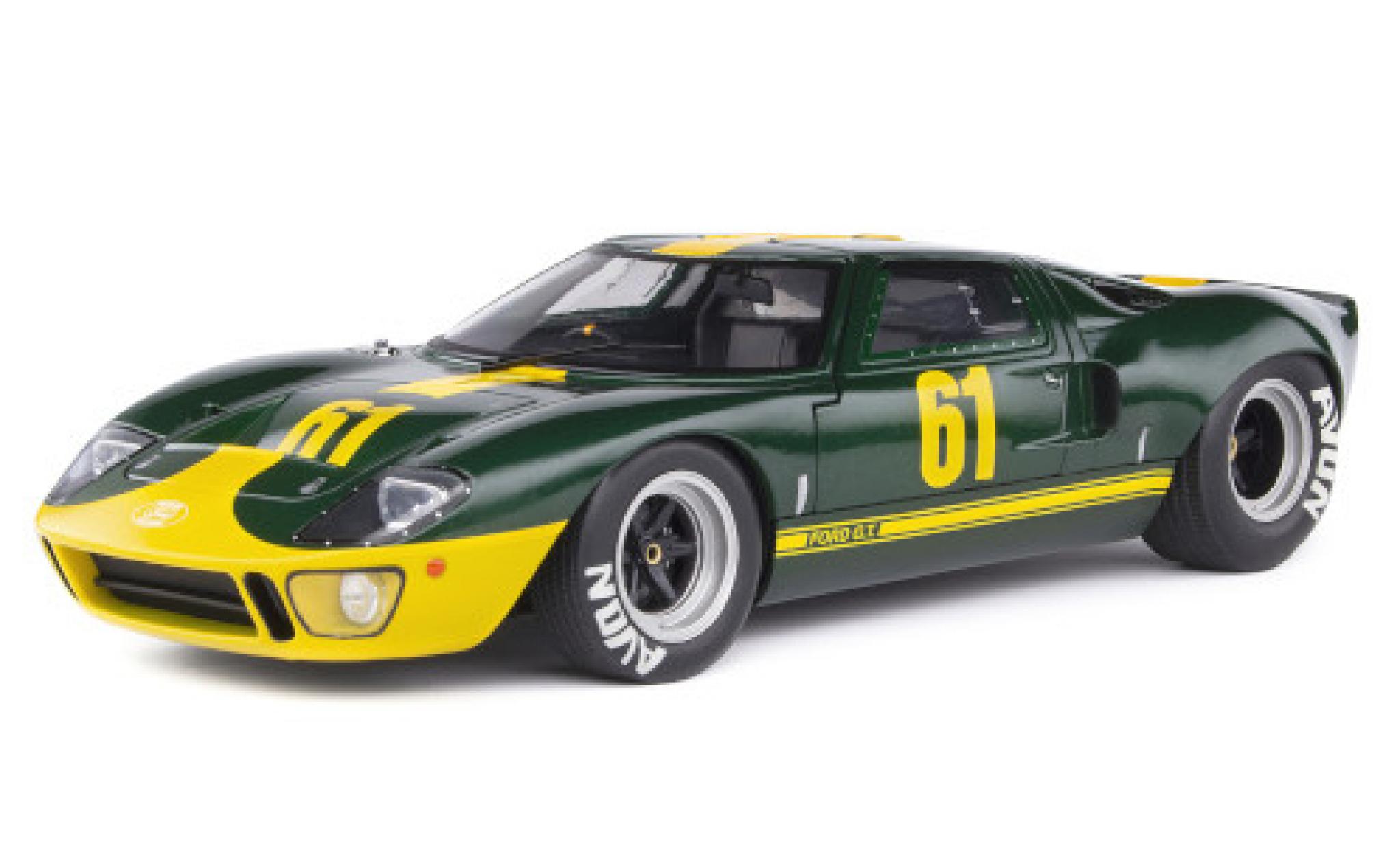 Ford GT40 1/18 Solido MkI metallic groen/geel RHD No.61 1966 modelauto