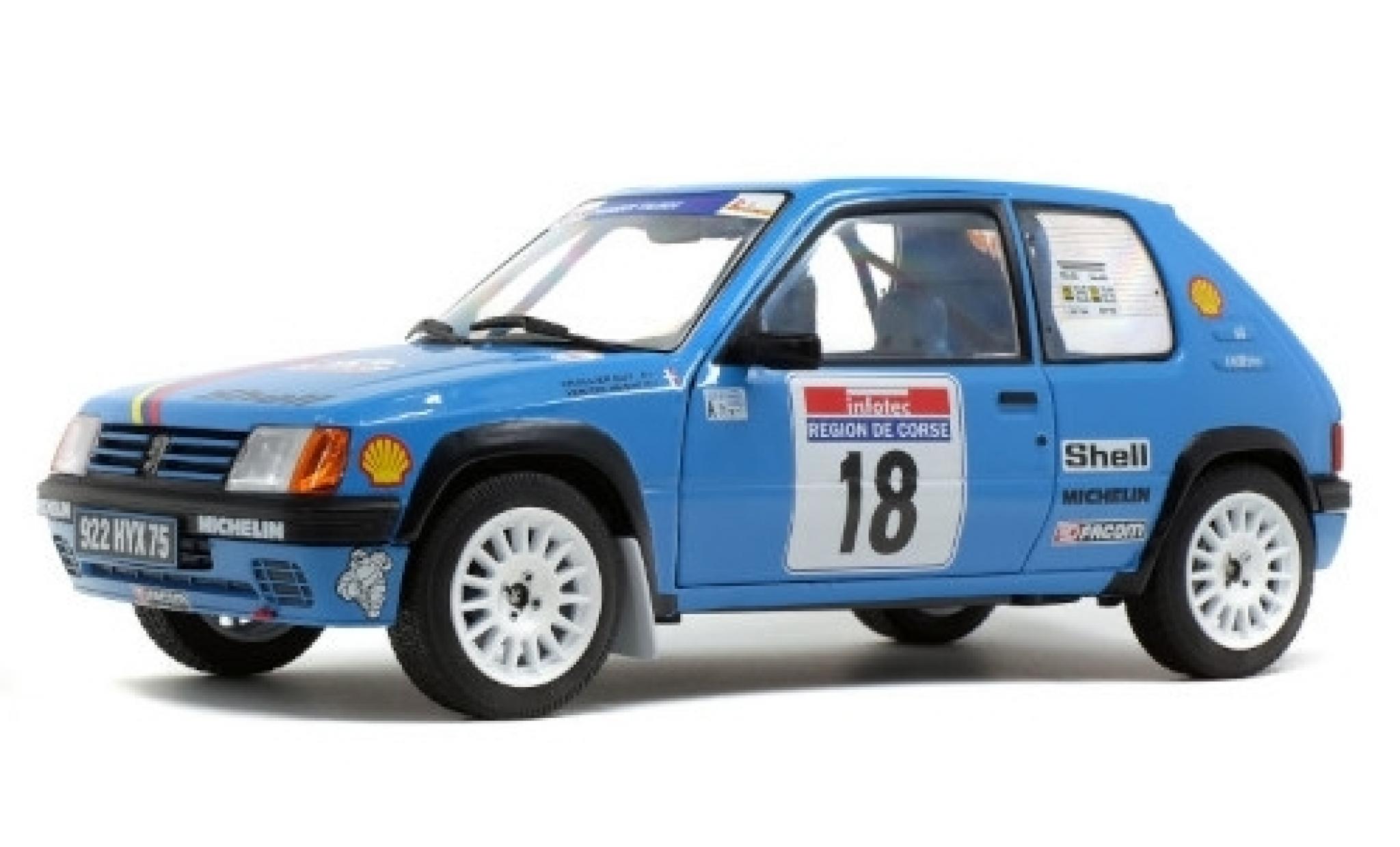 Peugeot 205 1/18 Solido Rallye No.18 Talbot Sport S Tour de Corse 1990 G.Chollier/H.Vericel modelauto