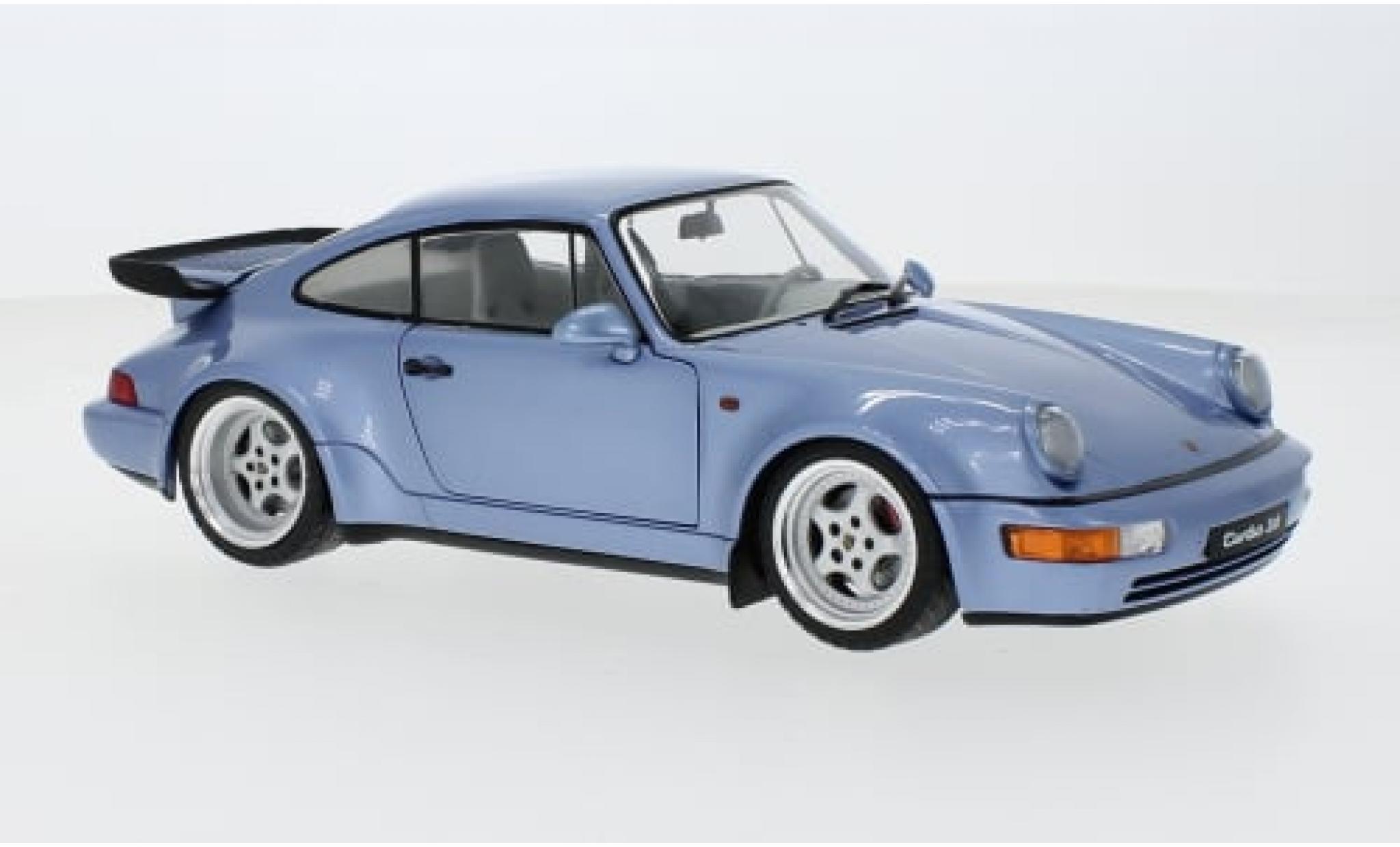 Porsche 964 Turbo 1/18 Solido 911  metallic blauw 1990 1:18 modelauto