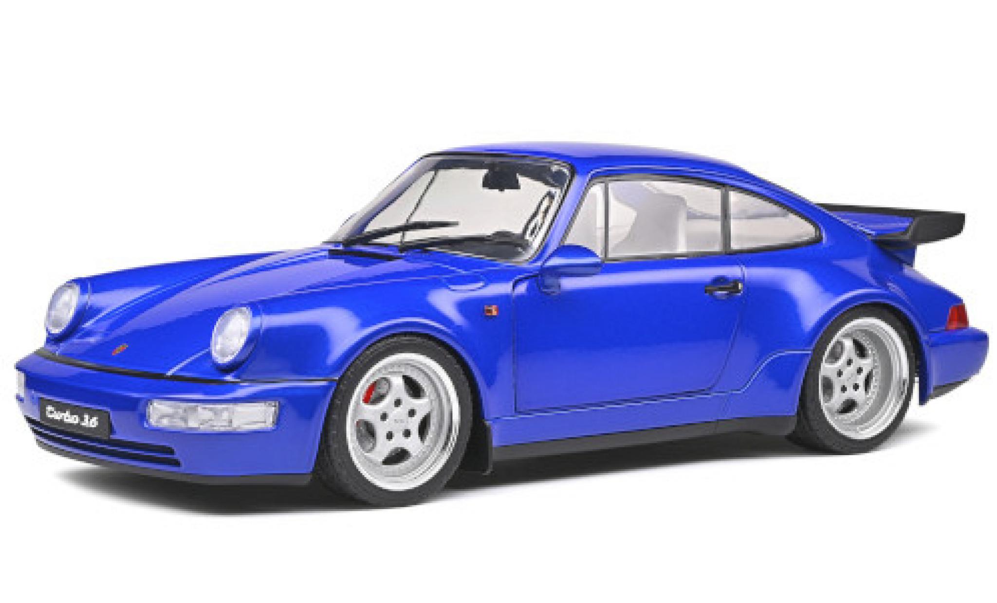 Porsche 964 Turbo 1/18 Solido 911 Turbo () metallic blauw 1990 modelauto