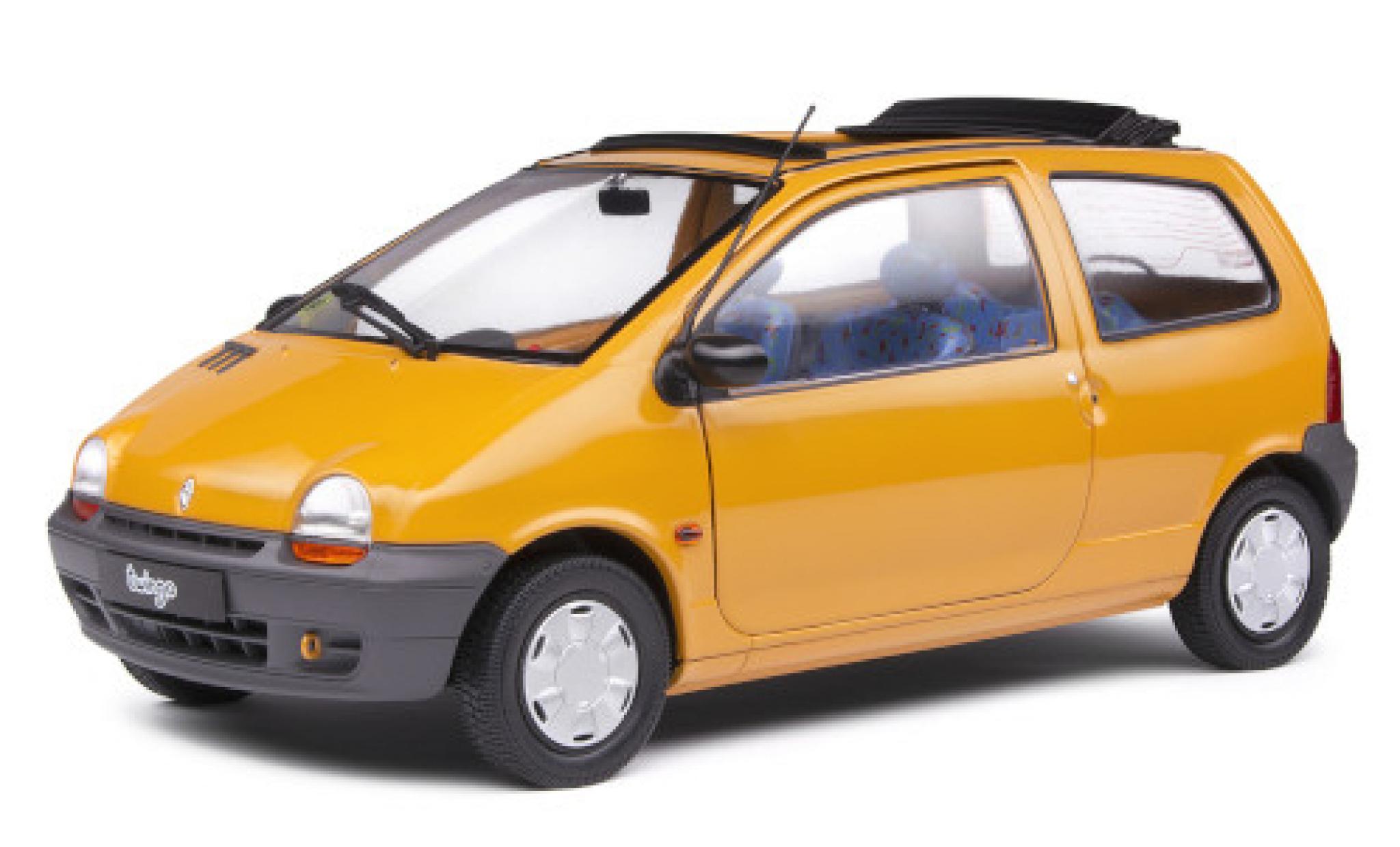 Renault Twingo 1/18 Solido MkI Open Air geel 1993 avec ougroens/es toit rabattable modelauto