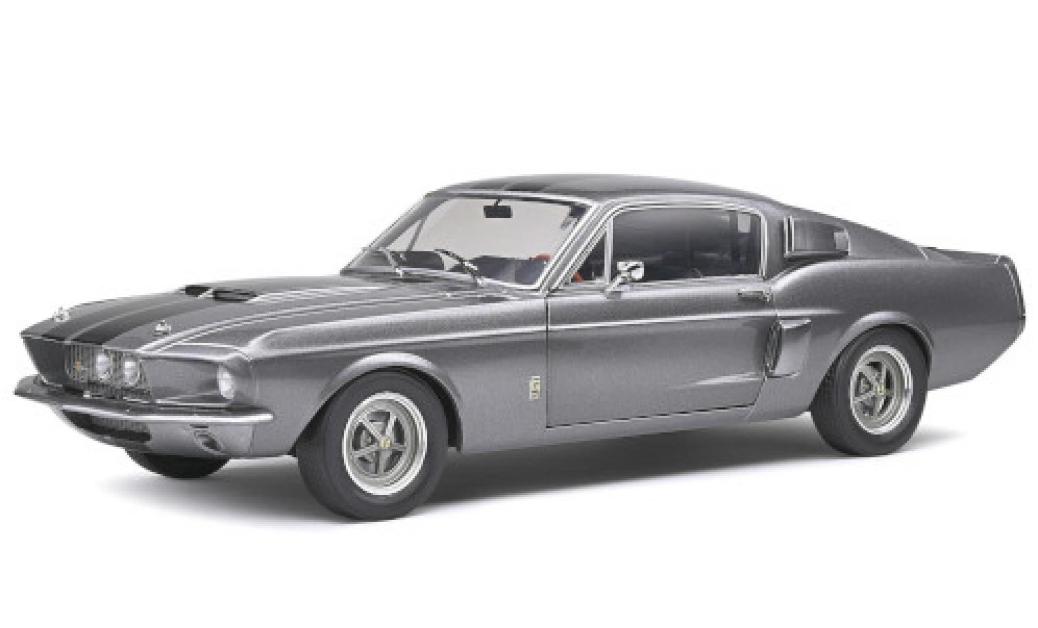 Shelby Mustang 1/18 Solido GT500 metallic grijs/zwart 1969 modelauto
