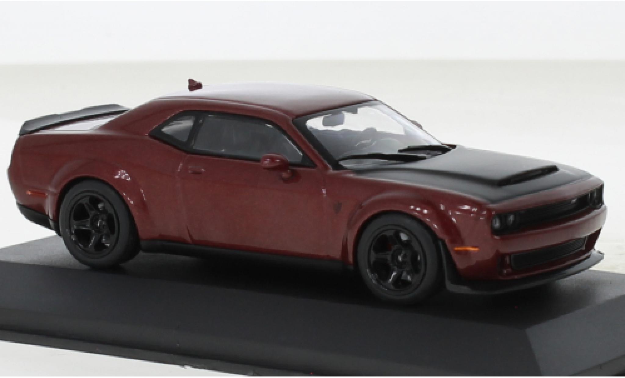 Dodge Challenger 1/43 Solido SRT Demon V8 6.2 metallic rood fonc&eacute; 2018 modelauto