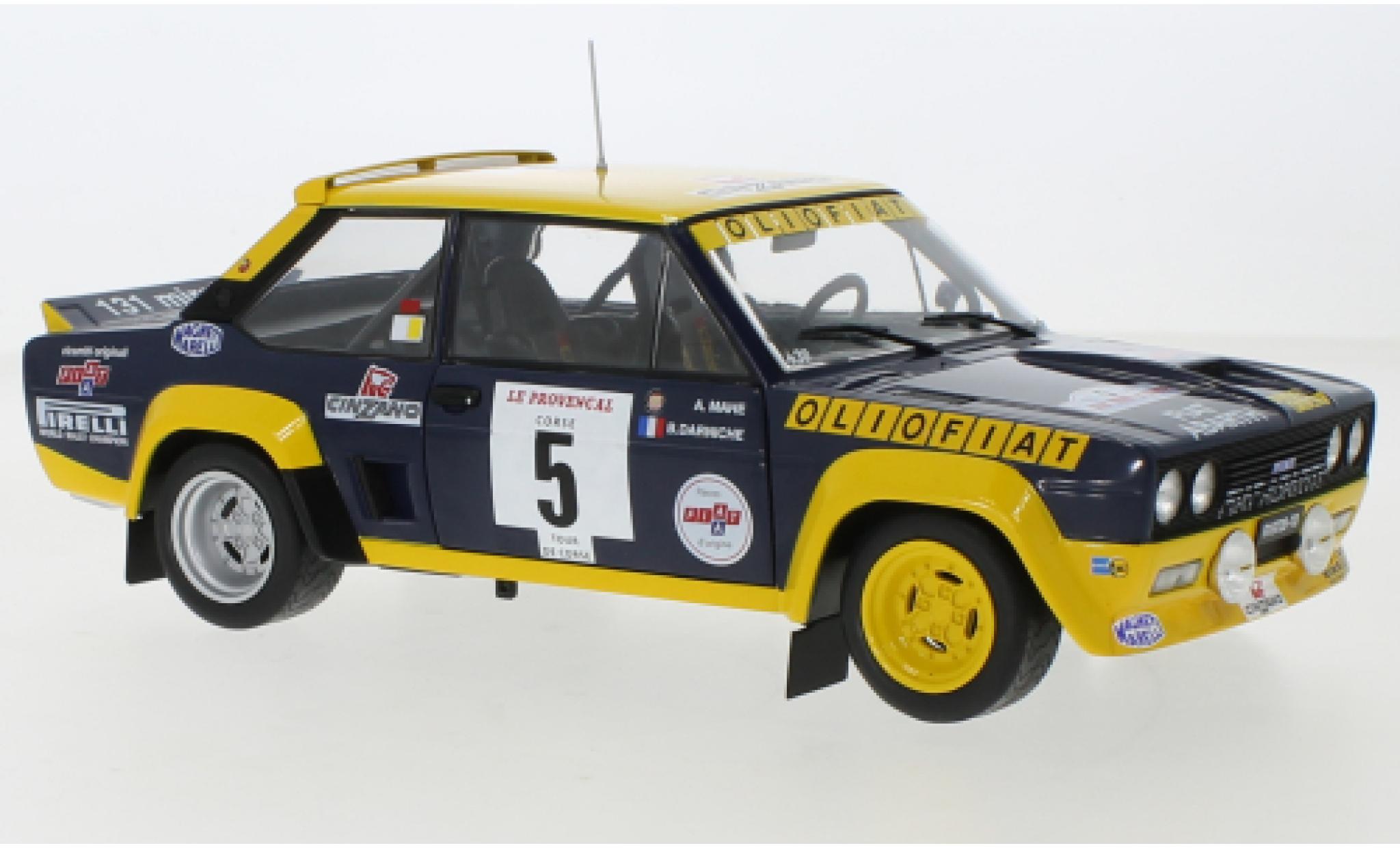 Fiat 131 1/18 Solido Abarth No.5 Olio Rallye WM Tour de Corse 1977 modelauto