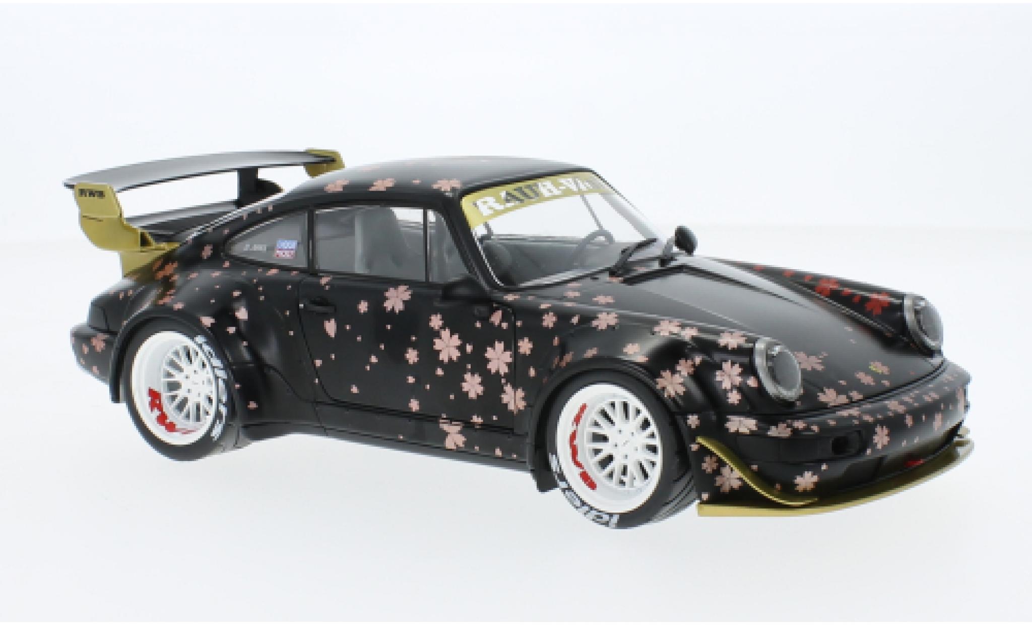 Porsche 964 RWB 1/18 Solido 911  matte zwart/D&eacute;corer Aoki 2021 modelauto