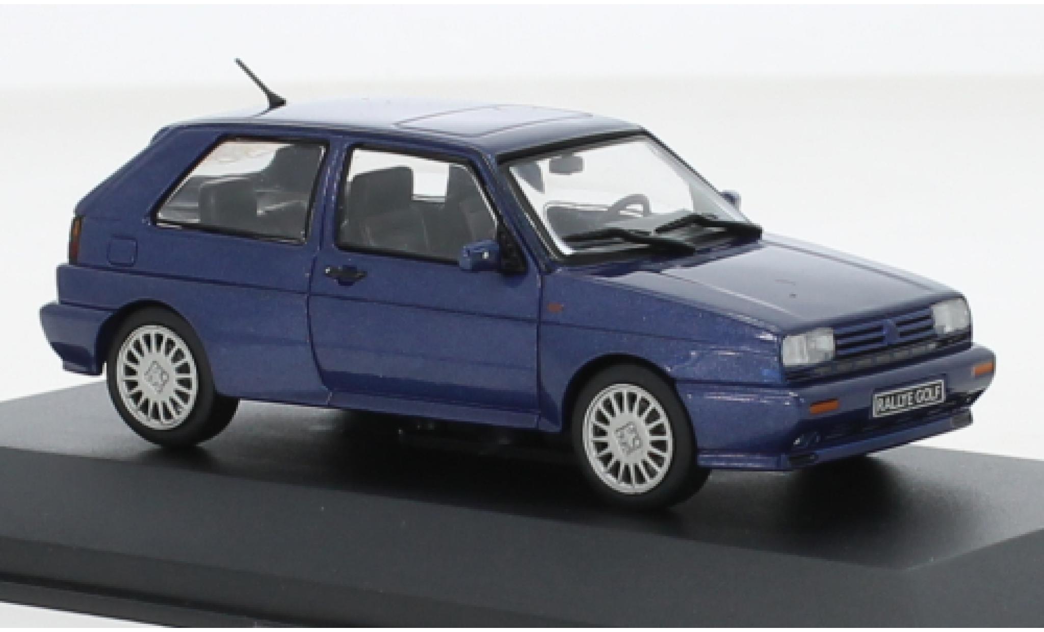 Volkswagen Golf 1/43 Solido II Rally metallic blauw 1990 modelauto