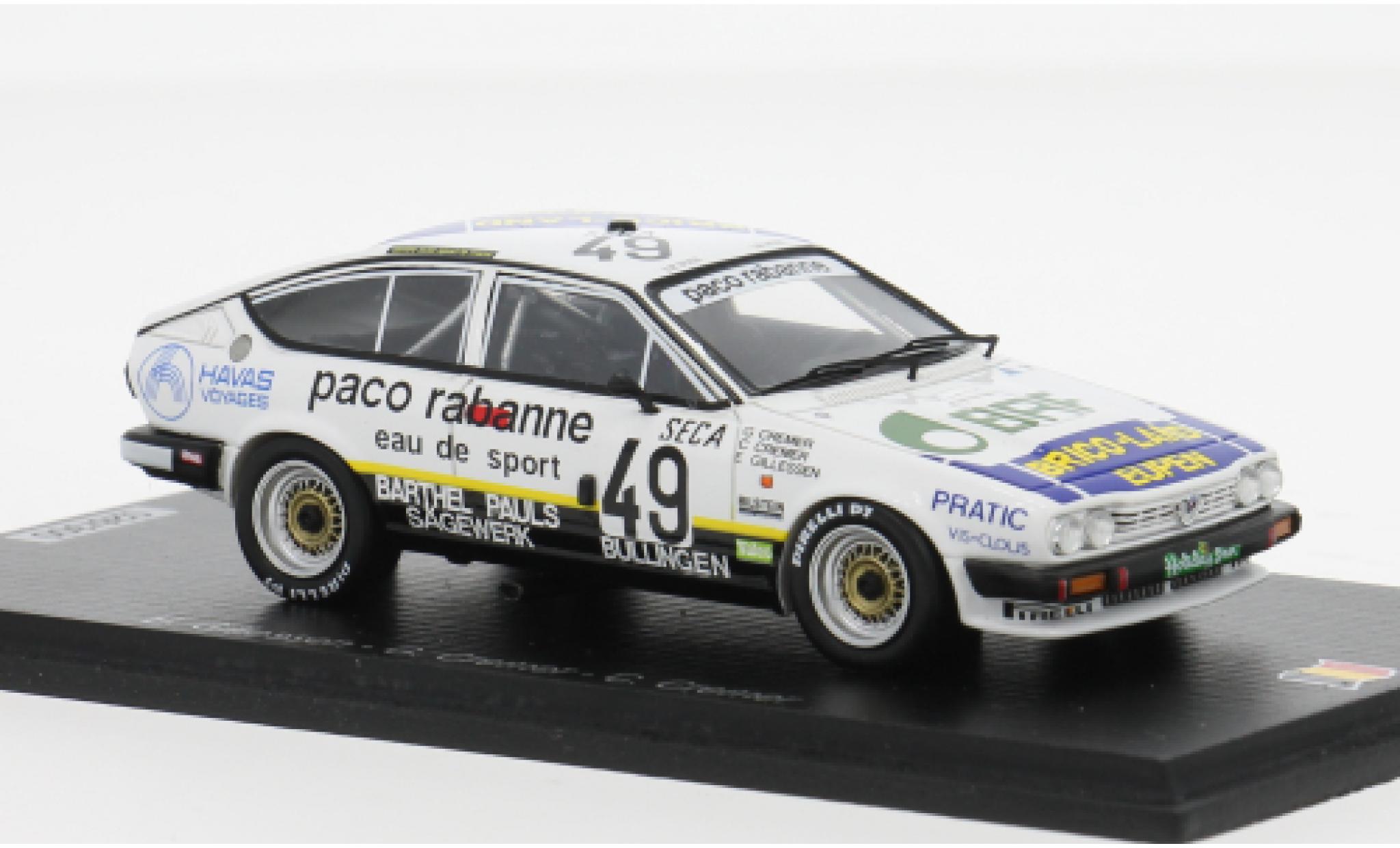 Alfa Romeo GT 1/43 Spark V 6 24h Spa 1986 #49 1:43 modelauto