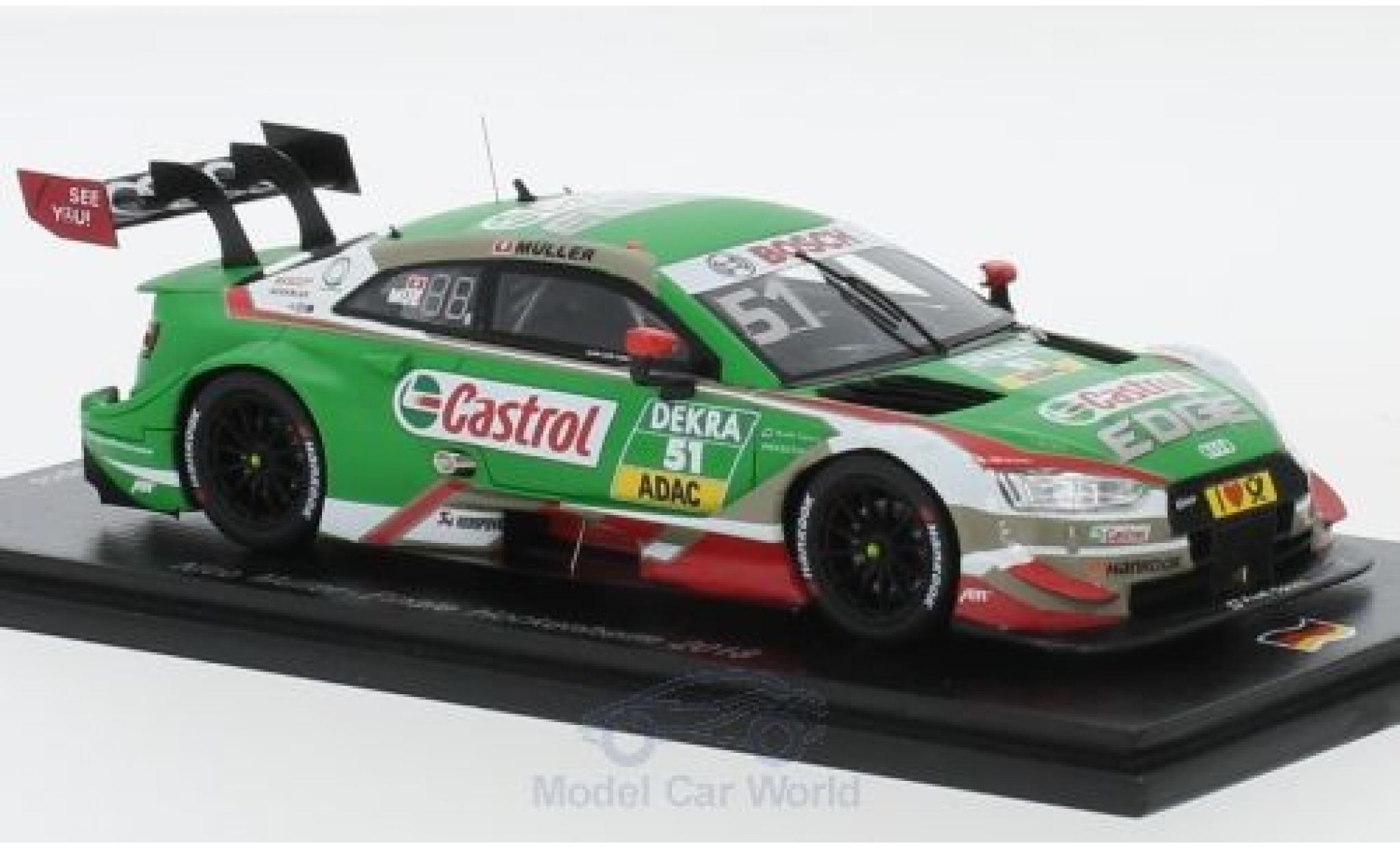 Audi RS5 DTM 1/43 Spark RS 5 DTM No.51 Sport Team Abt Sportline Castrol DTM Hockenheim 2018 N.M&uuml;ller modelauto