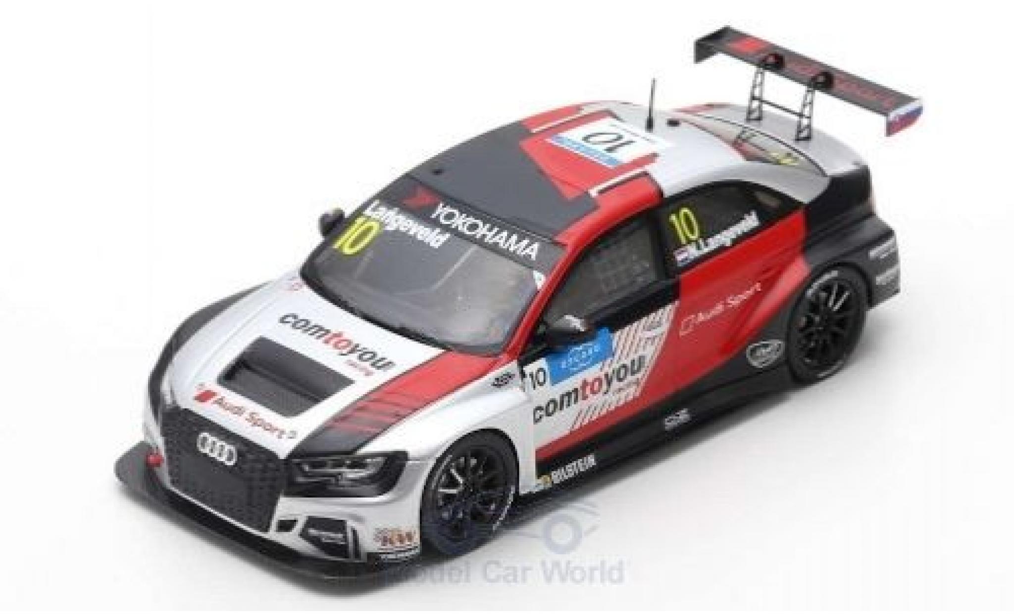 Audi RS3 1/43 Spark LMS No.10 comtoyou Team Sport WTCR Slovakia Ring 2019 N.Langeveld modelauto