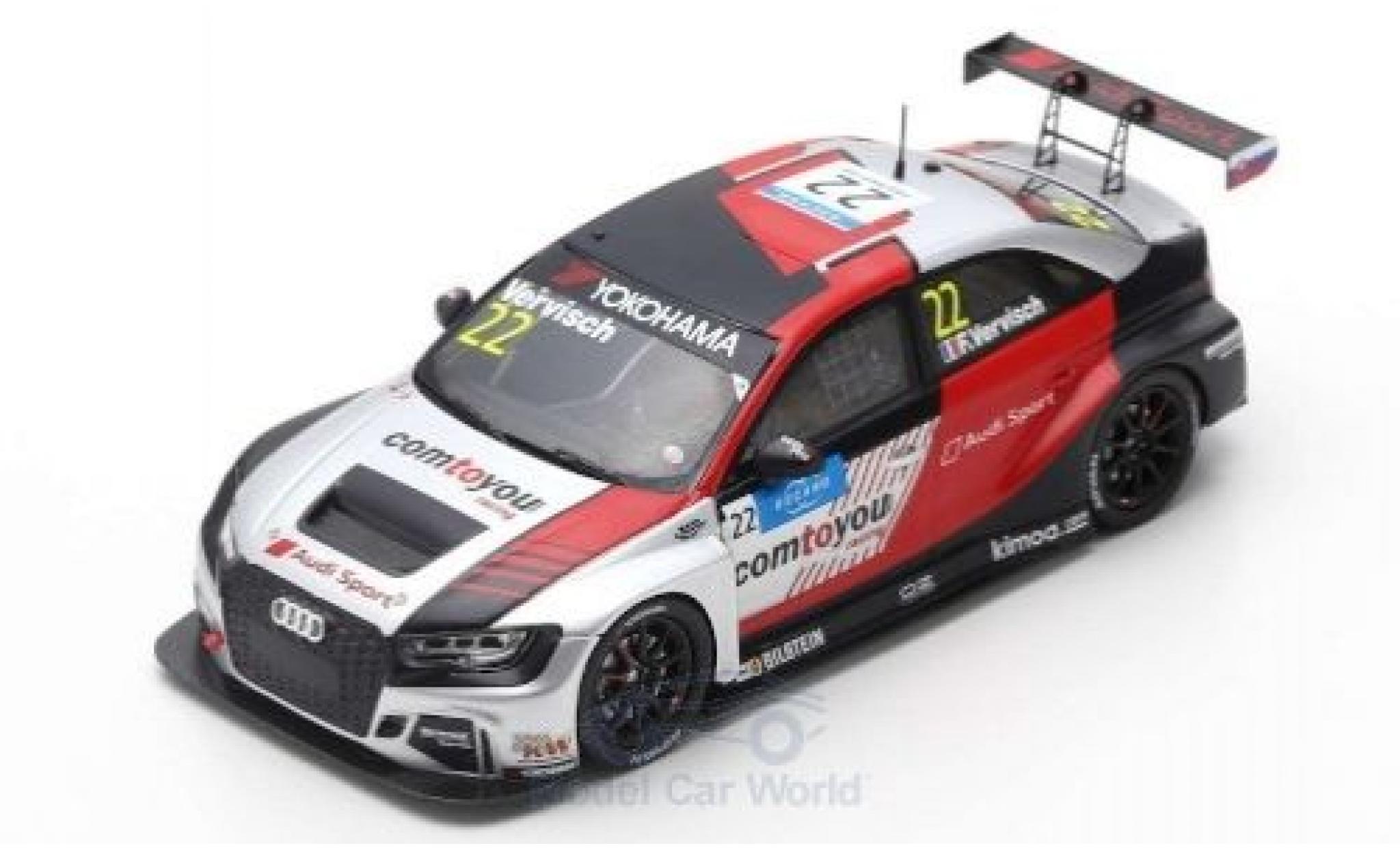 Audi RS3 1/43 Spark LMS No.22 comtoyou Team Sport WTCR Slovakia Ring 2019 F.Vervisch modelauto