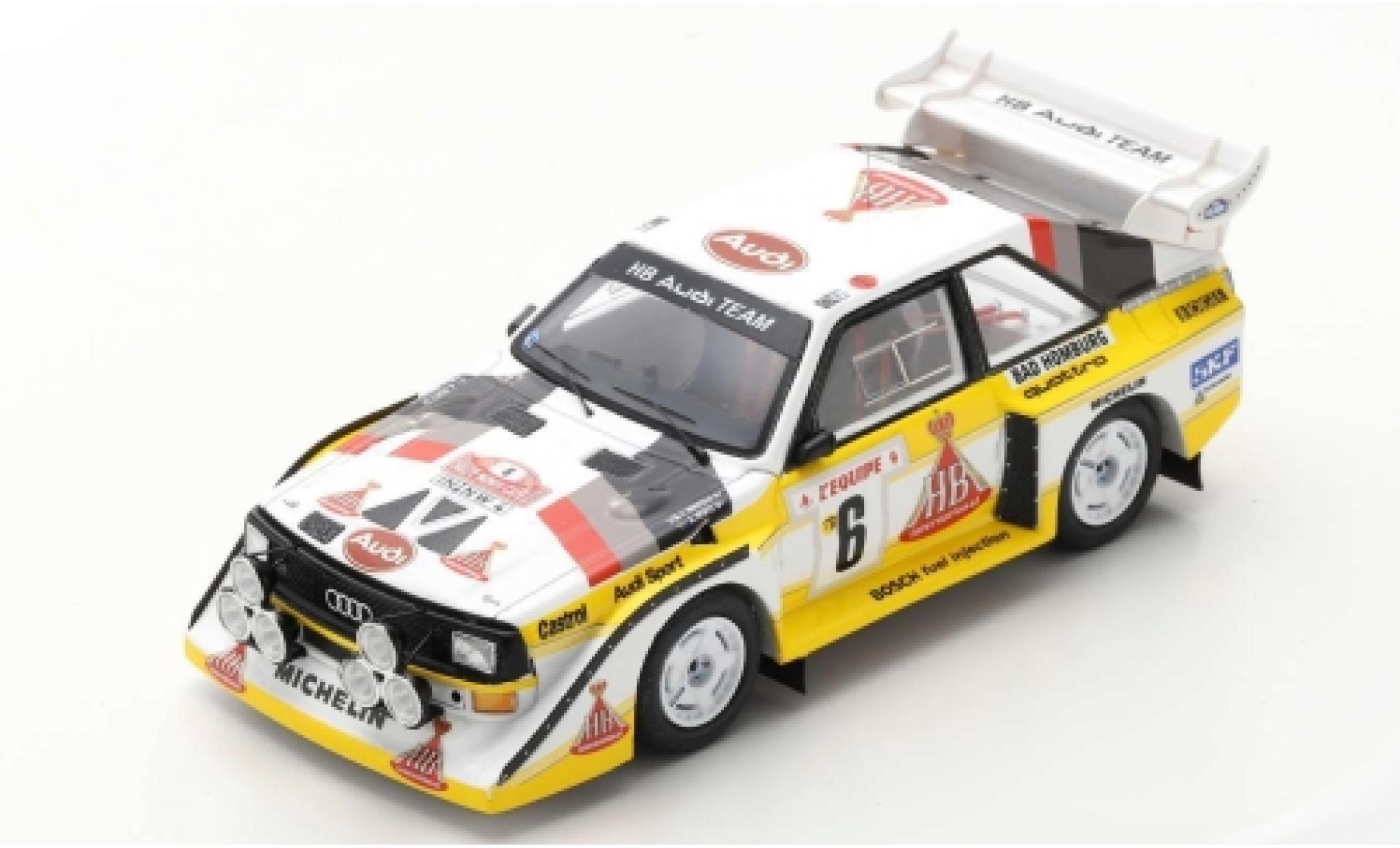 Audi Sport Quattro 1/43 Spark Sport quattro S1 E2 No.6 HB Team HB Rallye WM Rallye Monte Carlo 1986 H.Mikkola/A.Hertz modelauto