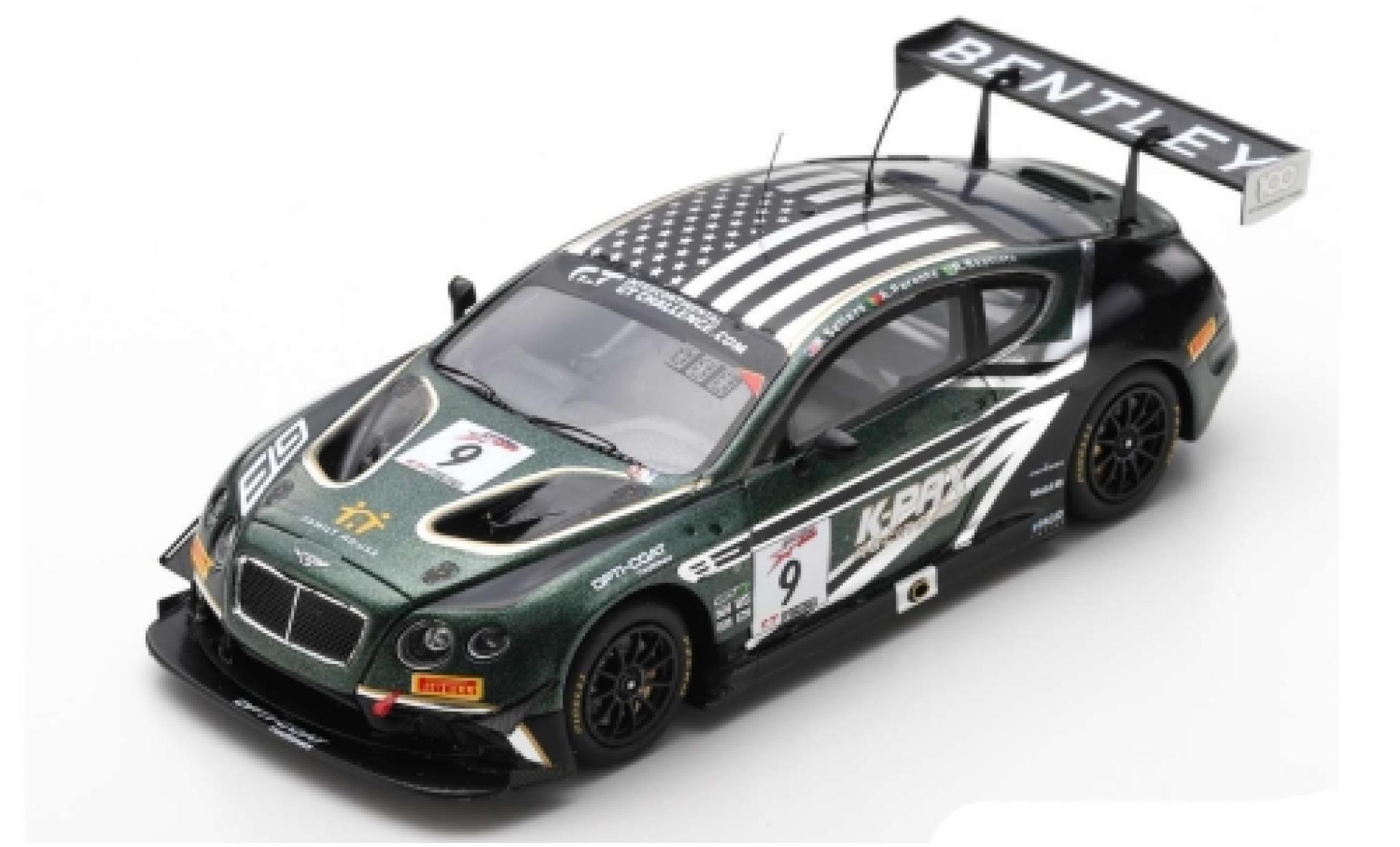 Bentley Continental 1/43 Spark GT3 RHD No.9 K-Pax Racing 8h Kalifornien 2018 B.Sellers/A.Parente/R.Baptista modelauto